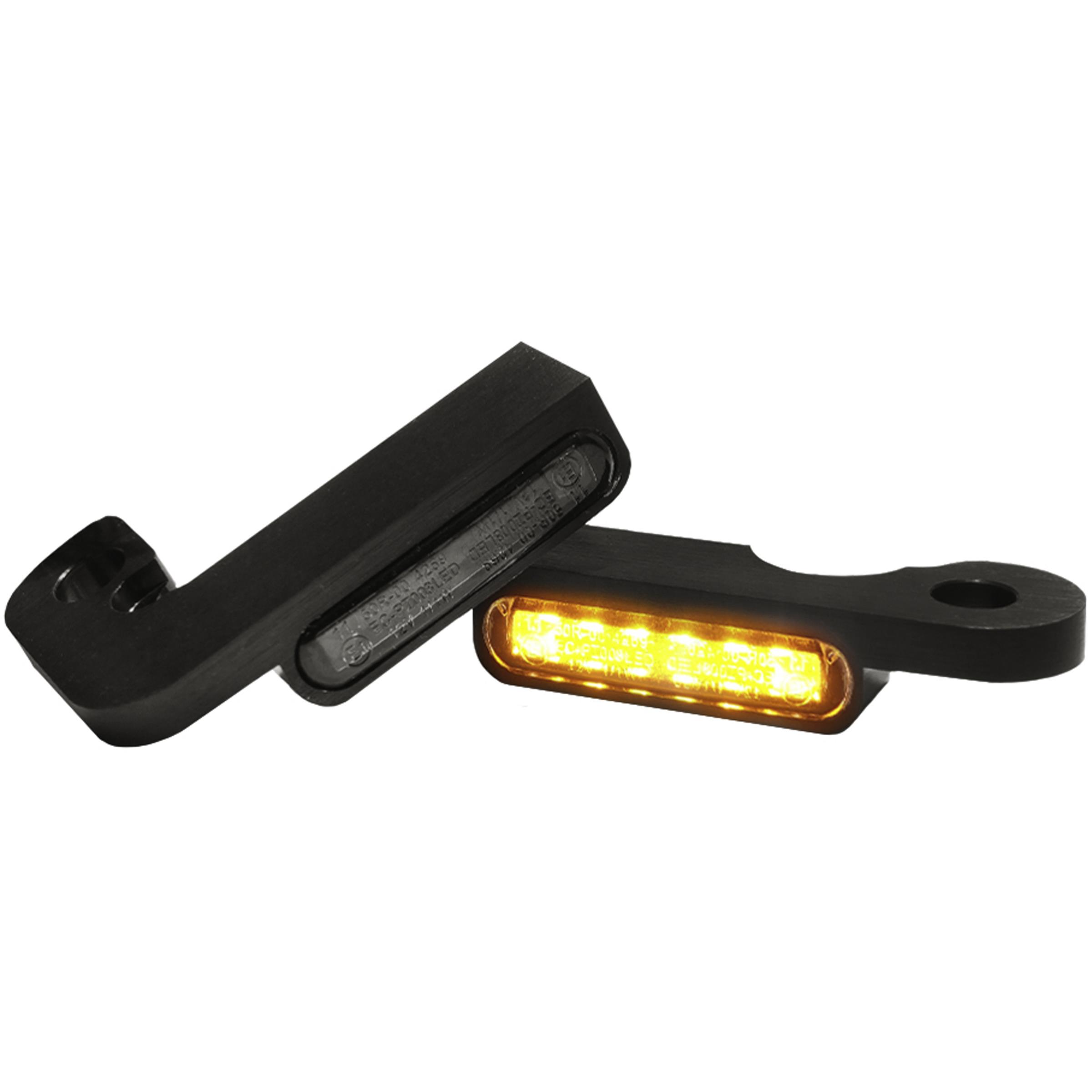 HeinzBikes LED Alu Blinkerpaar vorne für Touring Zug 1996-2008 schwarz - Motorradteile & Ersatzteile - Beleuchtung