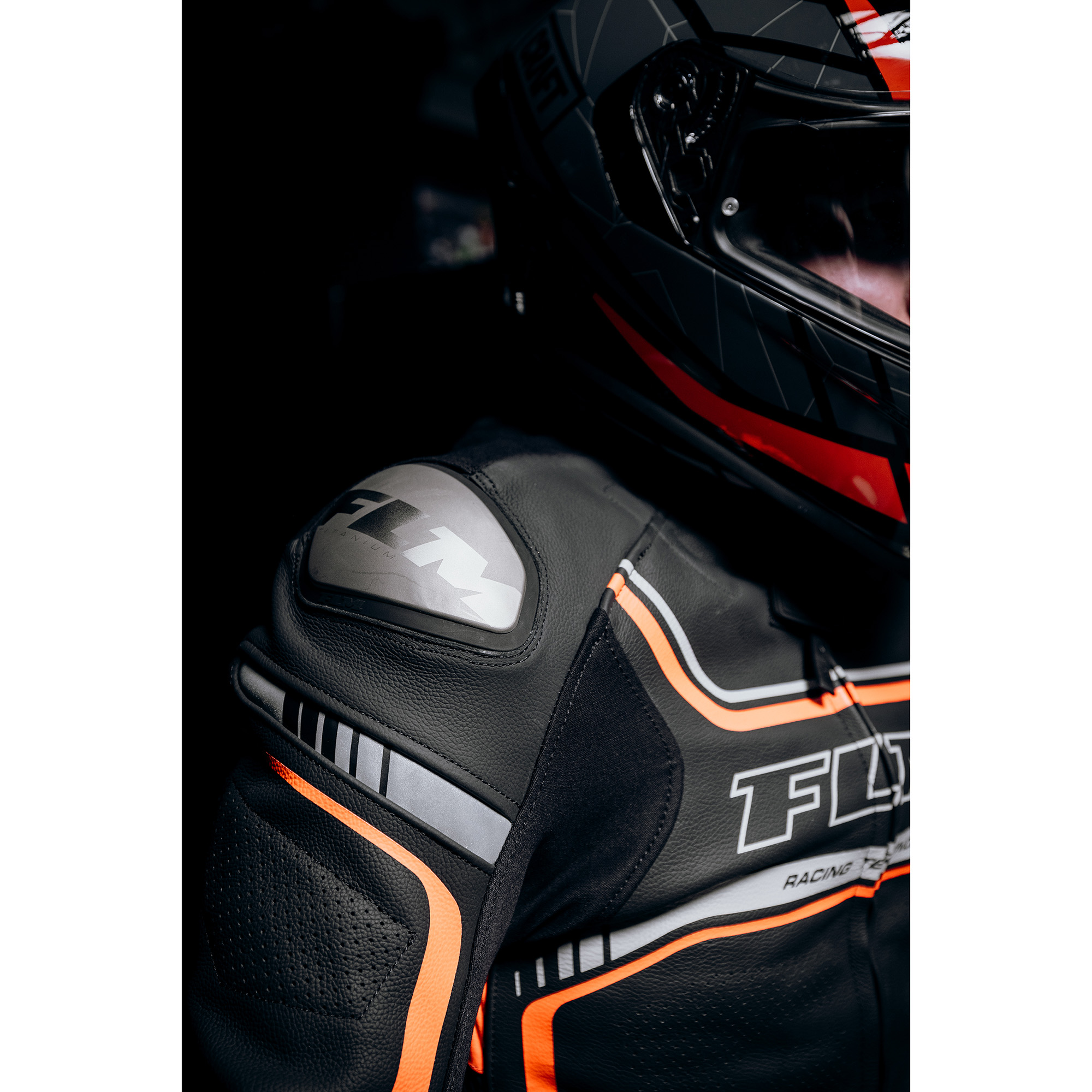 FLM-Le Mans GP Lederkombijacke schwarz/rot-1006401999002