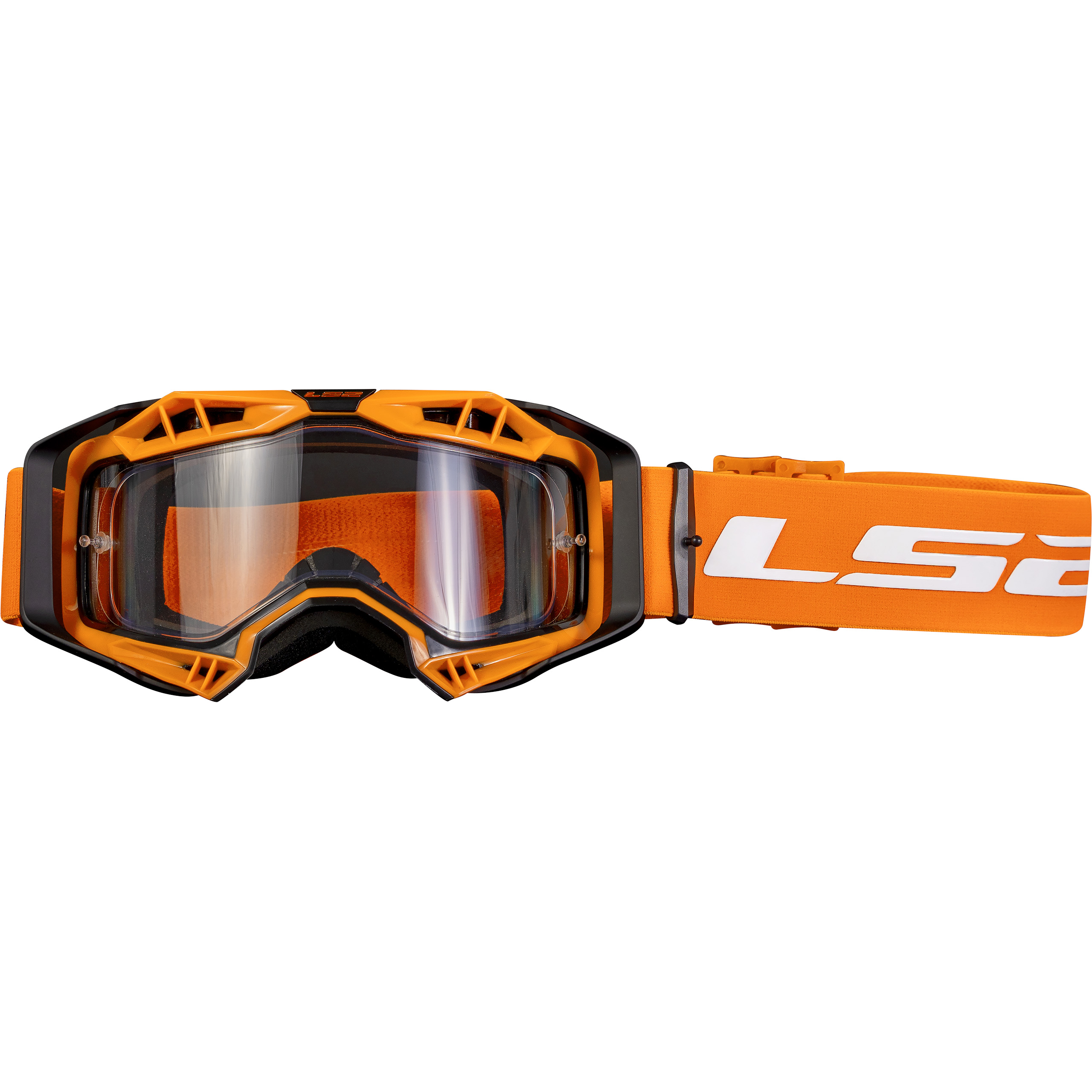 LS2 Aura Enduro Series Crossbr. schwarz/H-V orange m. kl Scheibe - Helme & Brillen - Brillen