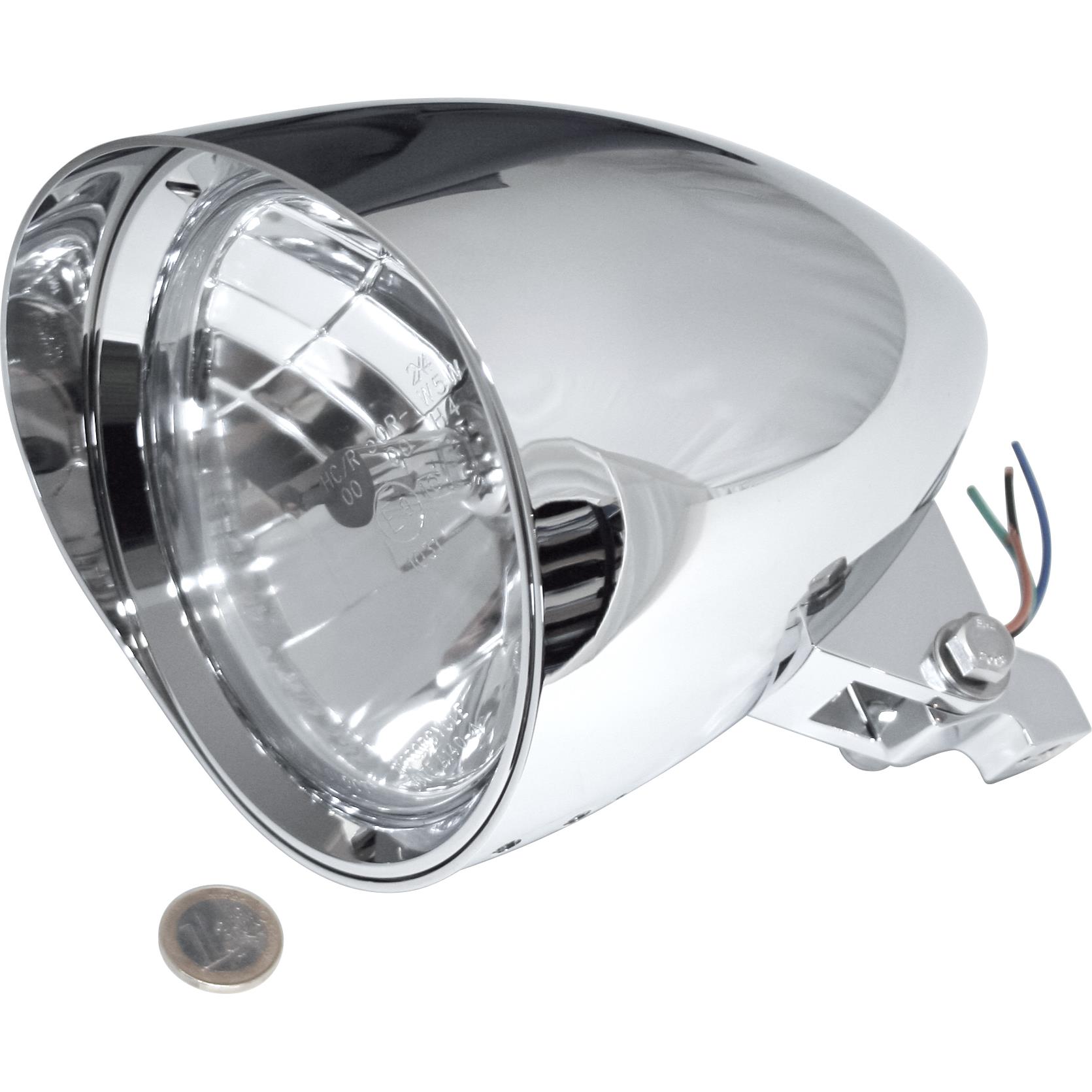 Highsider-H4 Hauptscheinwerfer Ø157mm Classic 1 mit Schirm chrom-5690561033003962