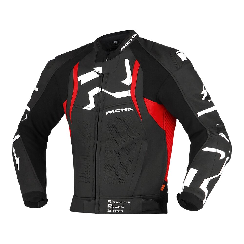 Richa-Stradale Lederjacke schwarz/rot-0001831002033