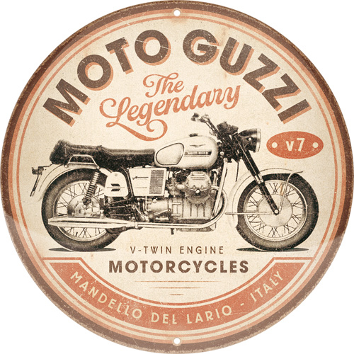 Nostalgic-Art Rundes Blechschild Ø 35 cm Moto Guzzi