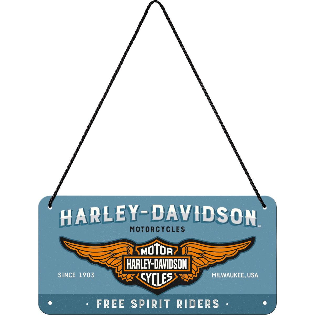 Nostalgic-Art-Hängeschild 10 x 20 Harley-Davidson "Logo Blue"-5740911207010030
