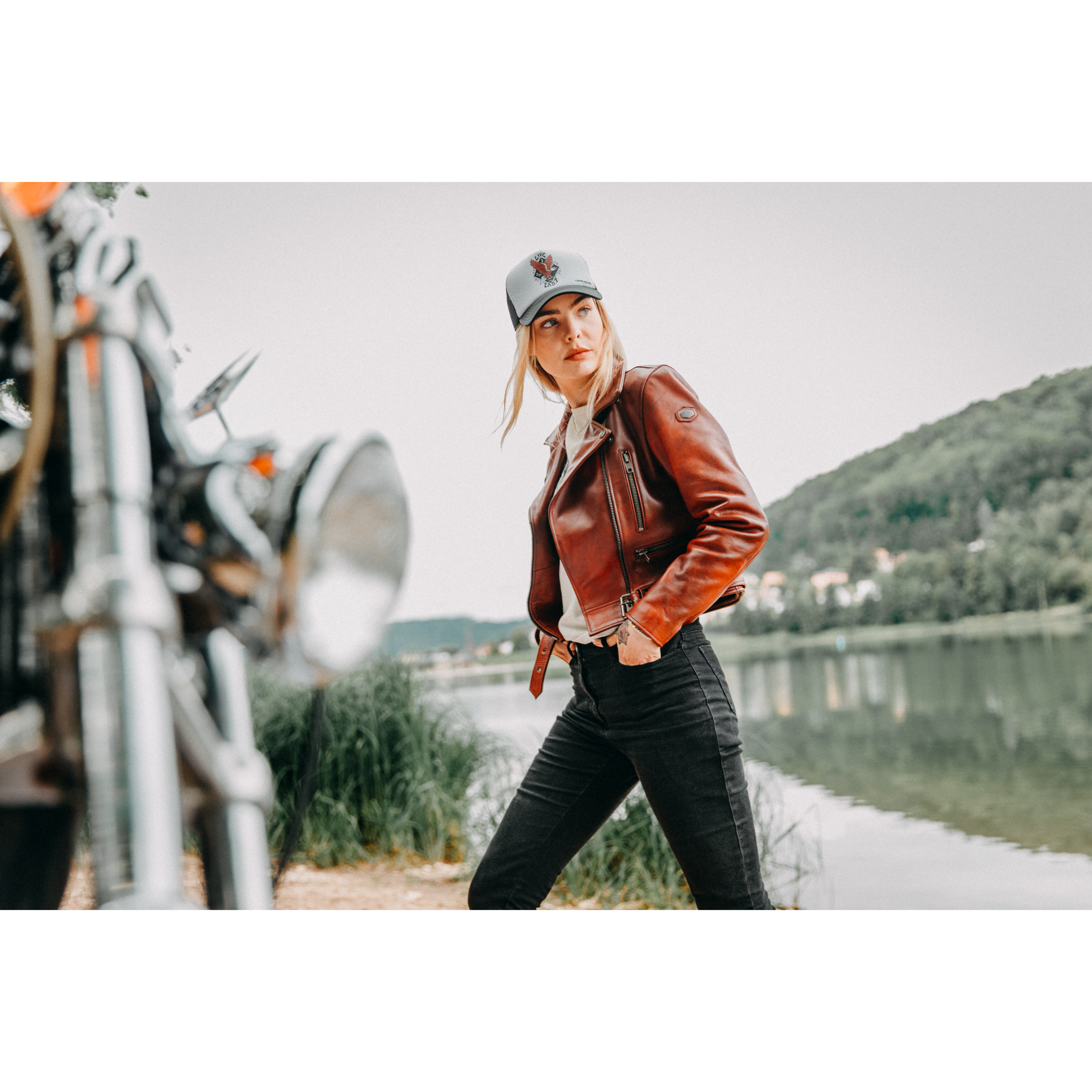 Spirit Motors-Bad Bonnie Damen Lederjacke rot L-1000111999002110