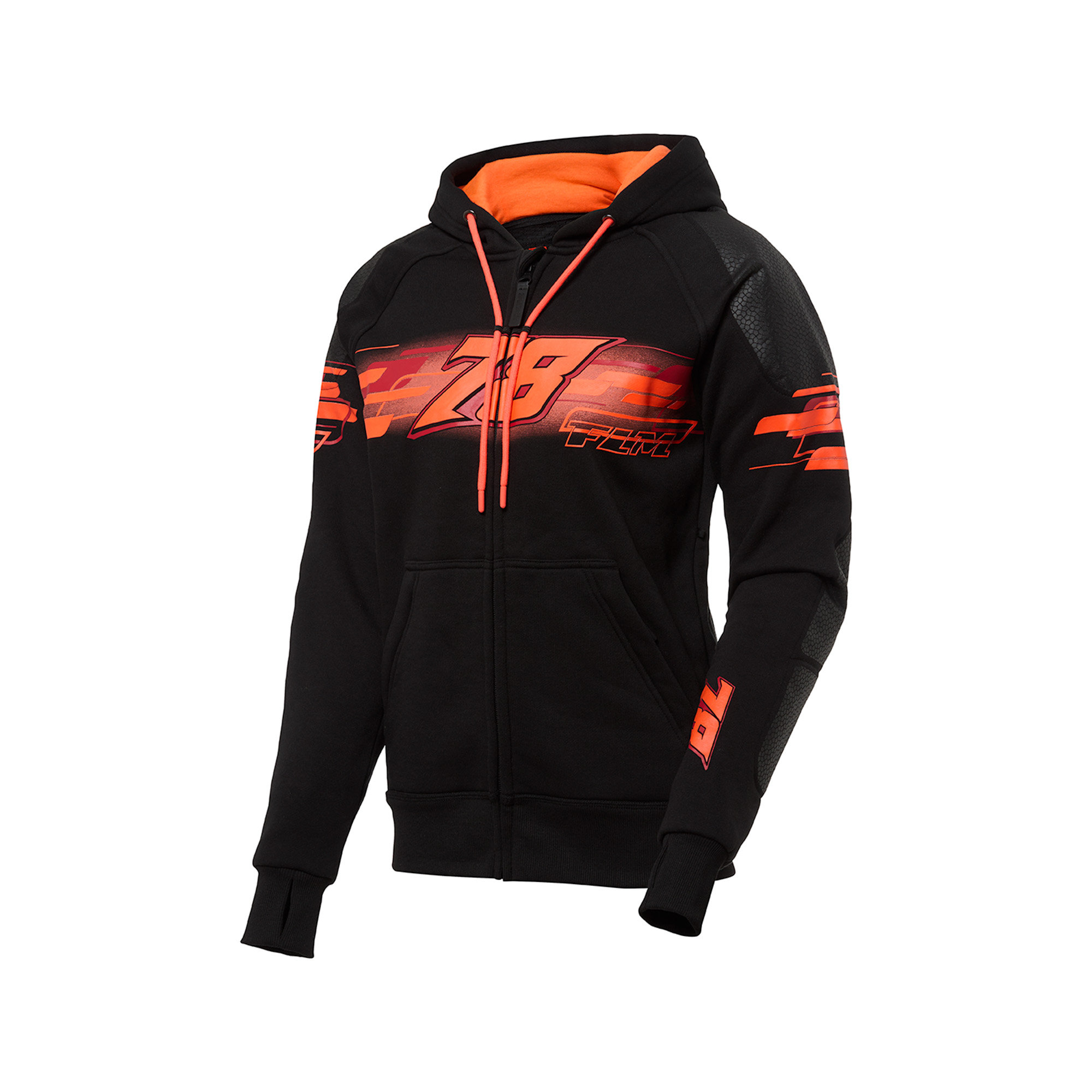 FLM Drift Sport Hoodie with Protectors, Black/Red
