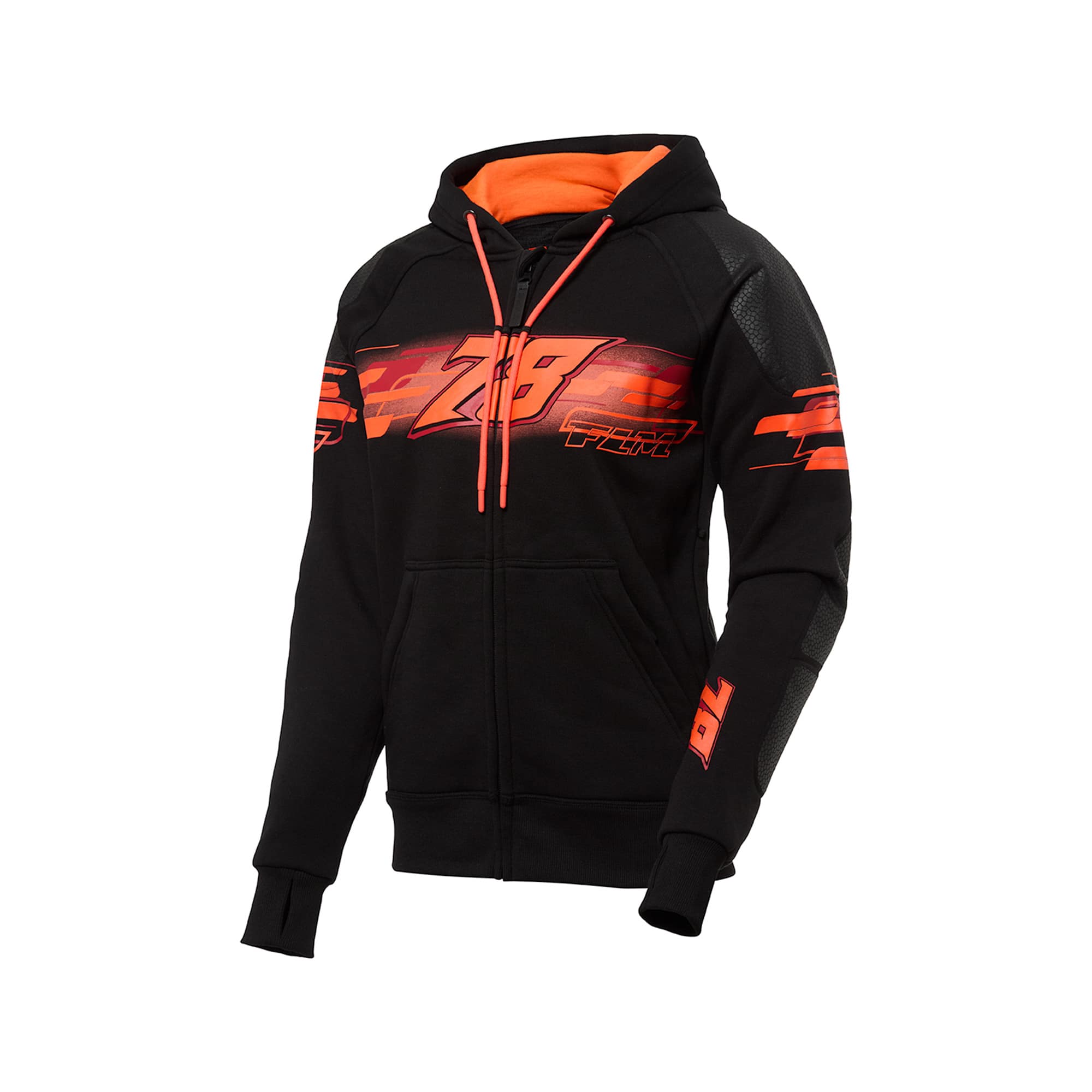 FLM Drift Sport Hoodie mit Protektoren schwarz/rot M - Motorradbekleidung - Motorradjacken