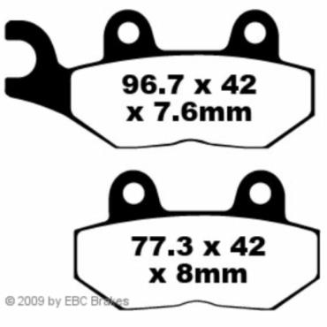 Hi-Q Bremsbeläge Sintermetall FA214HH 96,7/77,3x42x7,6/8mm - Motorradteile & Ersatzteile - Bremsen