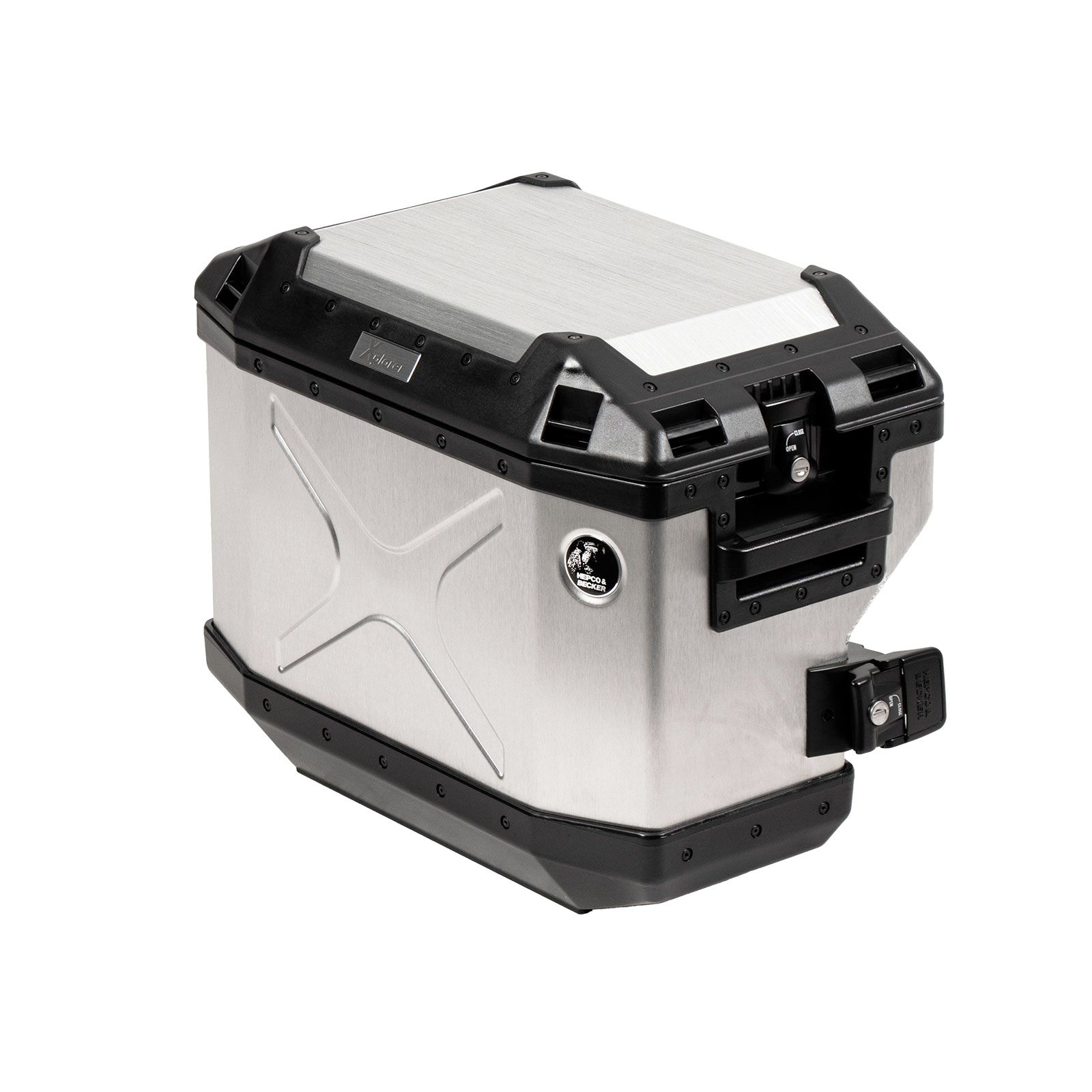 Hepco & Becker valise unique Xplorer Cutout alu 37 argent gauche