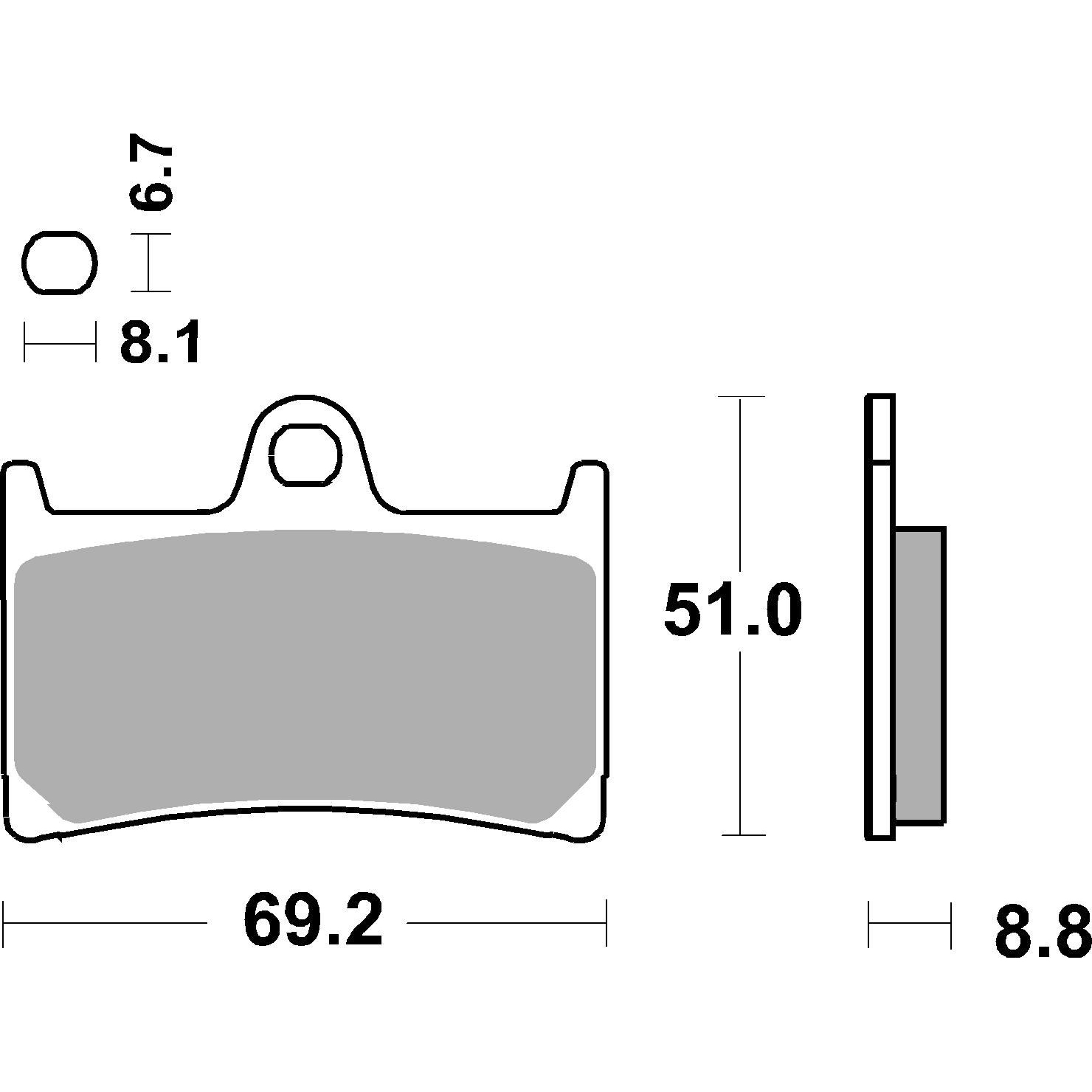 Brembo-Bremsbeläge Sintermetall 07YA23.SA vorne 69,2x51,3x8,8mm-5526141268000870