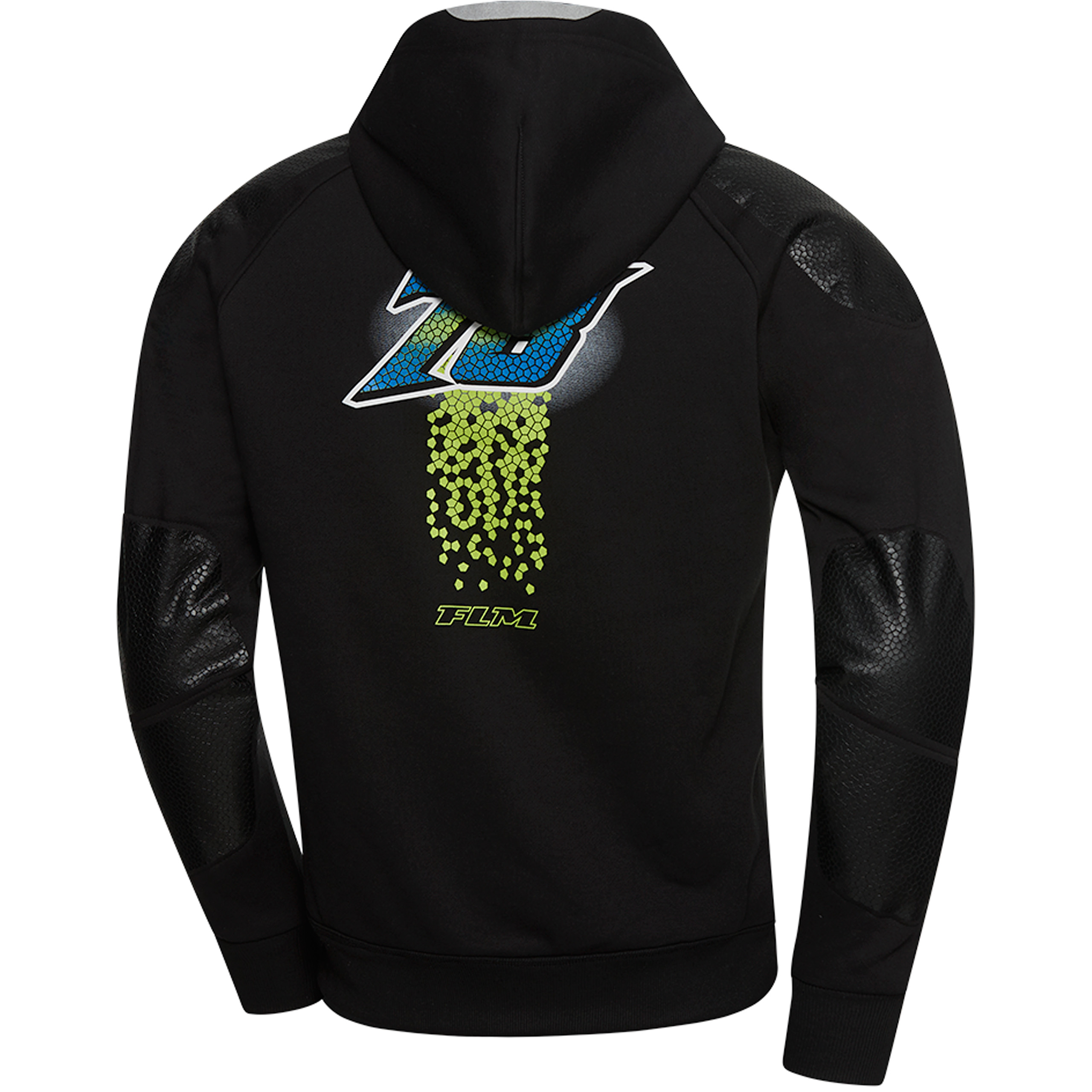 FLM-Drift Sport Hoodie mit Protektoren schwarz/grün M-2016641999103009