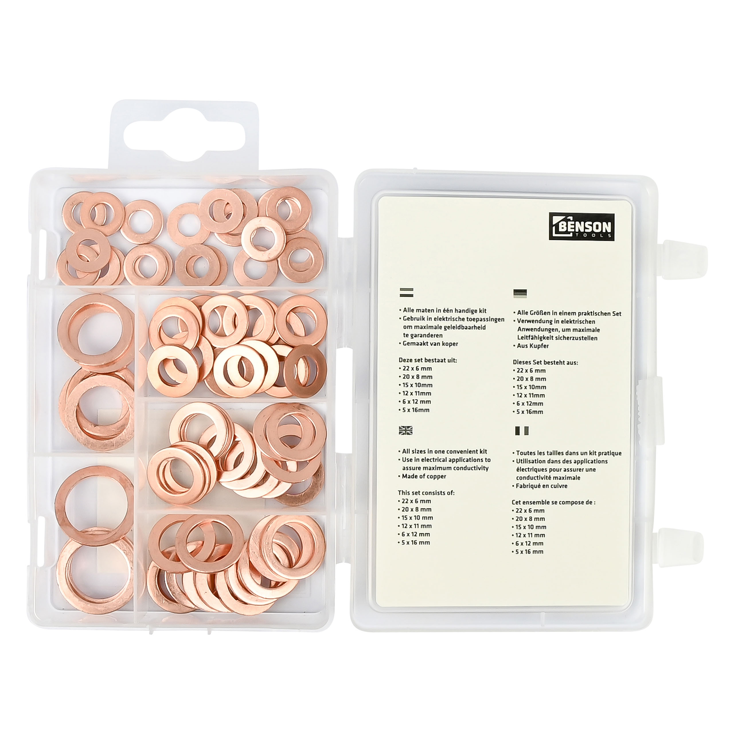 Benson Tools-Kupferring-Set Ölablassschraube verschiedene Größen 80 tlg.-0002231272000000