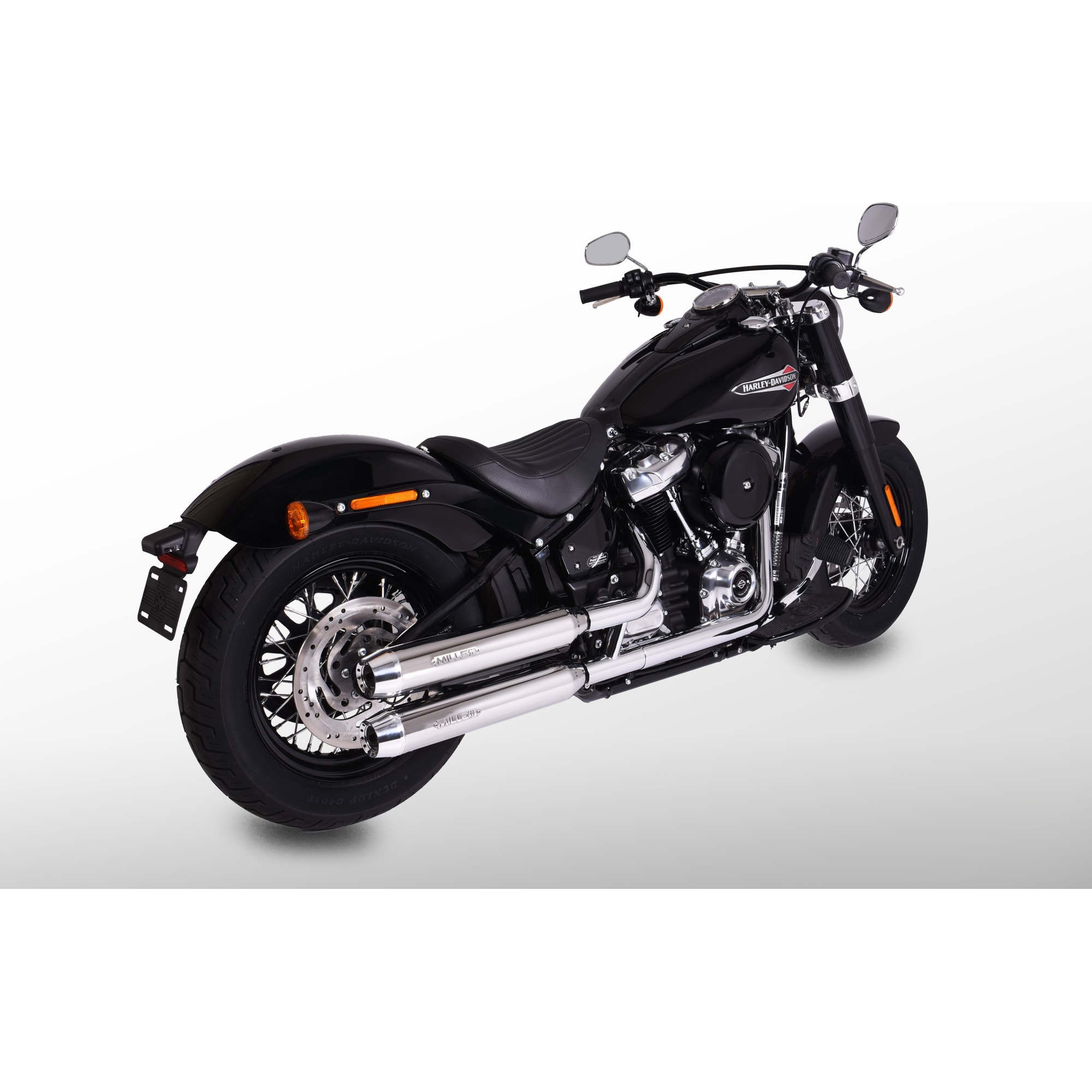 Miller Exhaust Auspuff Paar Tapered poliert/poliert für Low Rider 2018-2020 - Motorradteile & Ersatzteile - Auspuff
