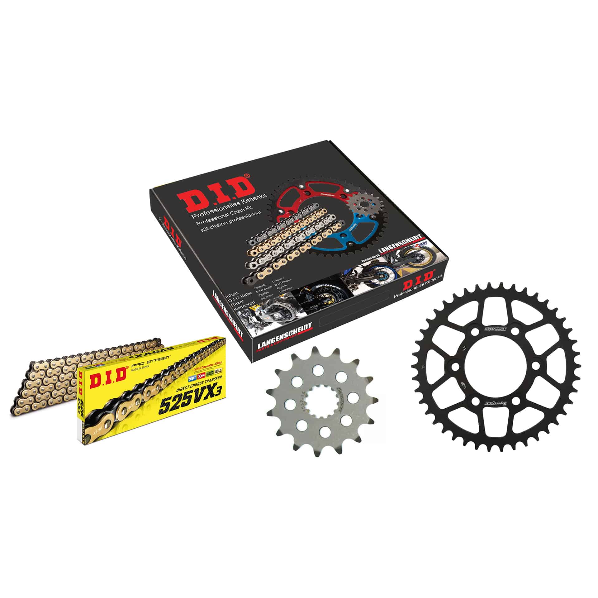 D.I.D. Kettenkit 525VX3(G&B) Niet X 15/42/112 für Z 1000 2010-2017 - Motorradteile & Ersatzteile - Kraftübertragung