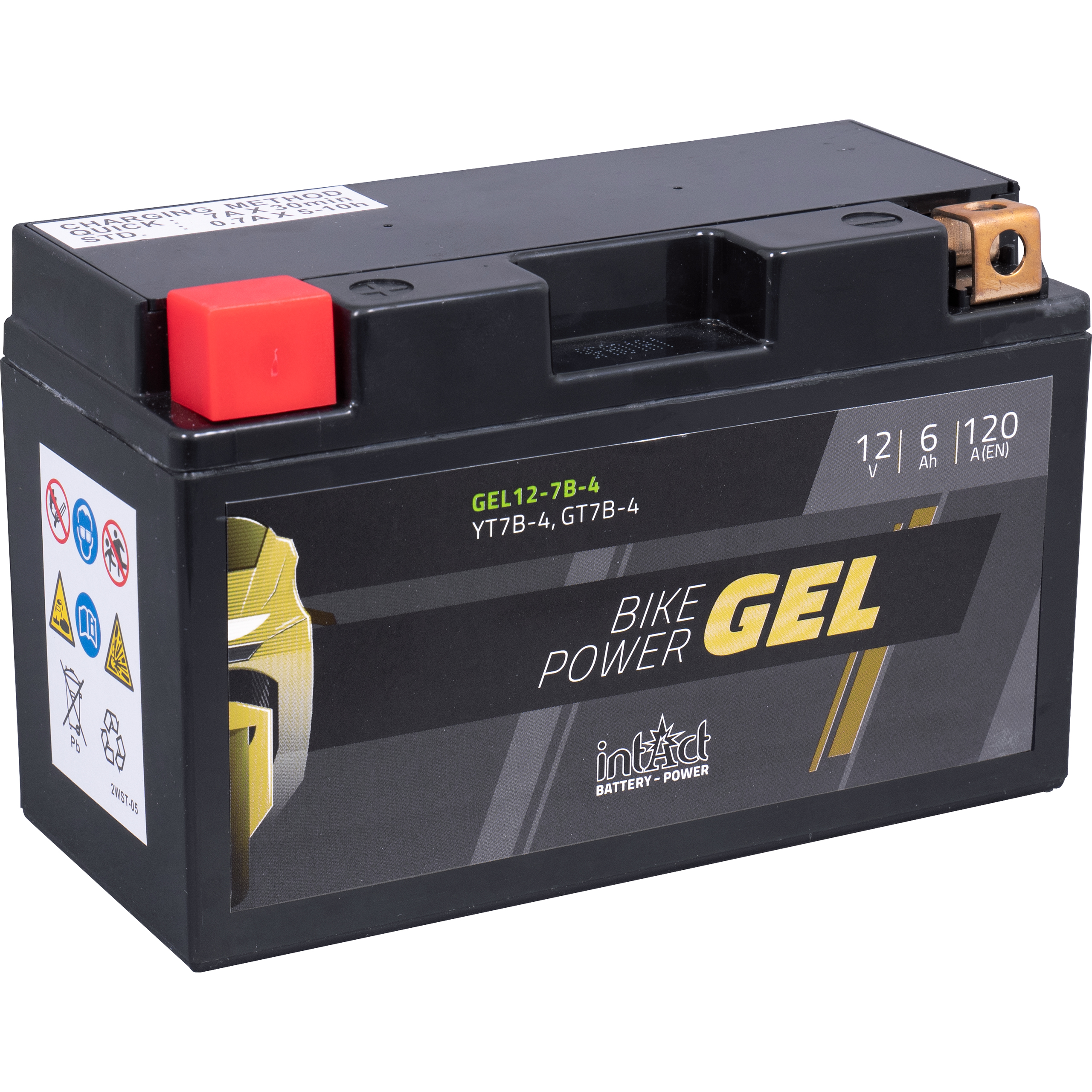 intAct Batterie Bike Power Gel geschlossen GEL12-7B-4 12V/6Ah (YT7B - Motorradteile & Ersatzteile - Batterien