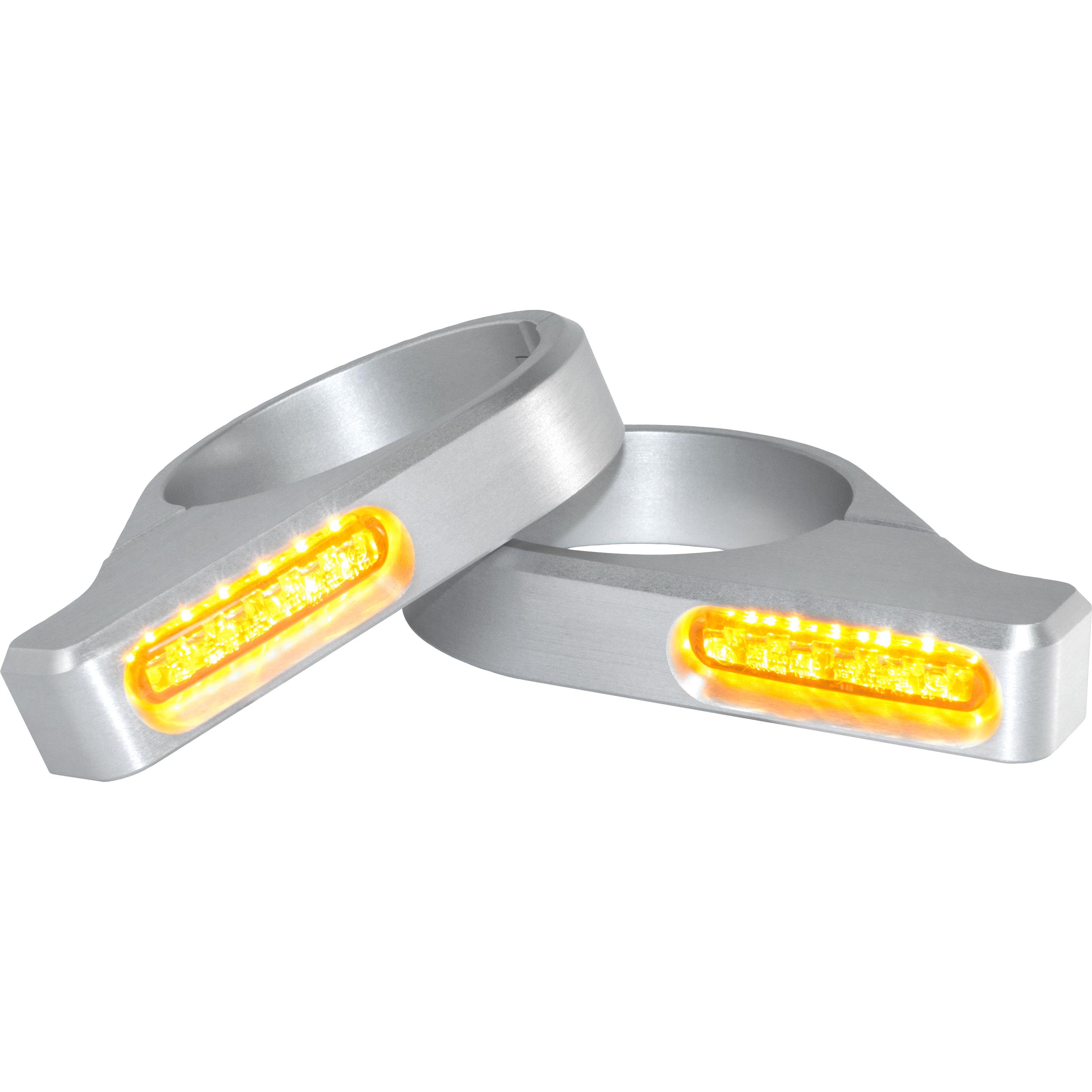 HeinzBikes LED Blinkerpaar ZC-Line Classic für Gabel 39-41mm silber - Motorradteile & Ersatzteile - Beleuchtung