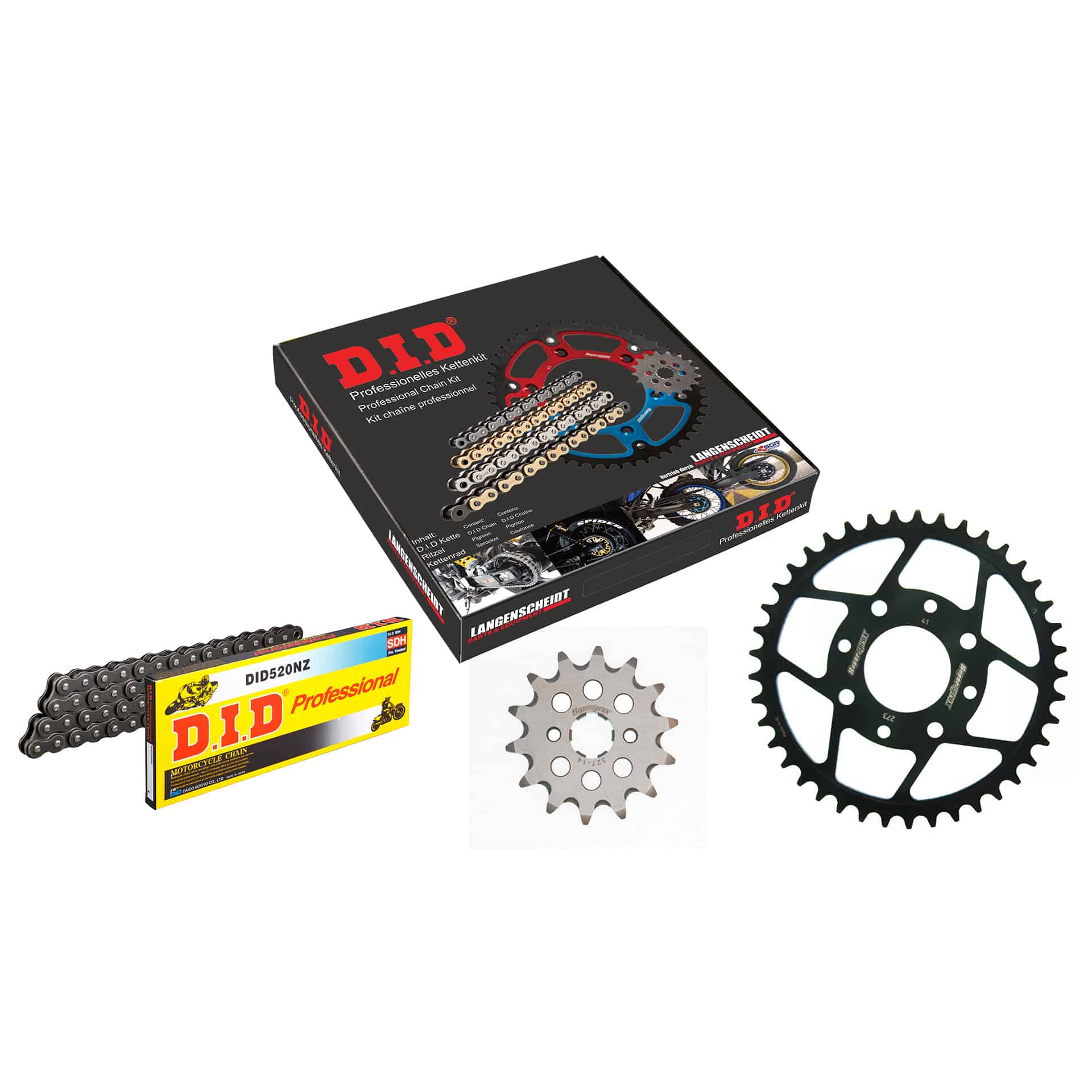 D.I.D. chain kit 520NZ clip 14/41/112 for VT 125 C Shadow 1999-2008