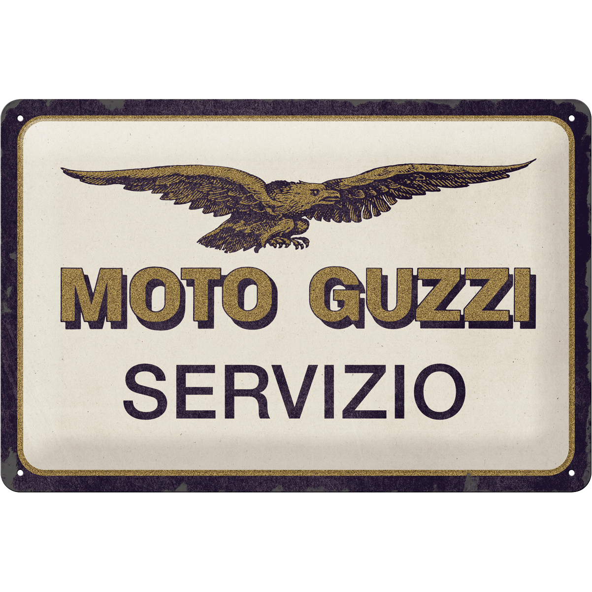 Nostalgic-Art Blechschild 20 x 30 Moto Guzzi "Servizio" - Motorradzubehör - Geschenkideen
