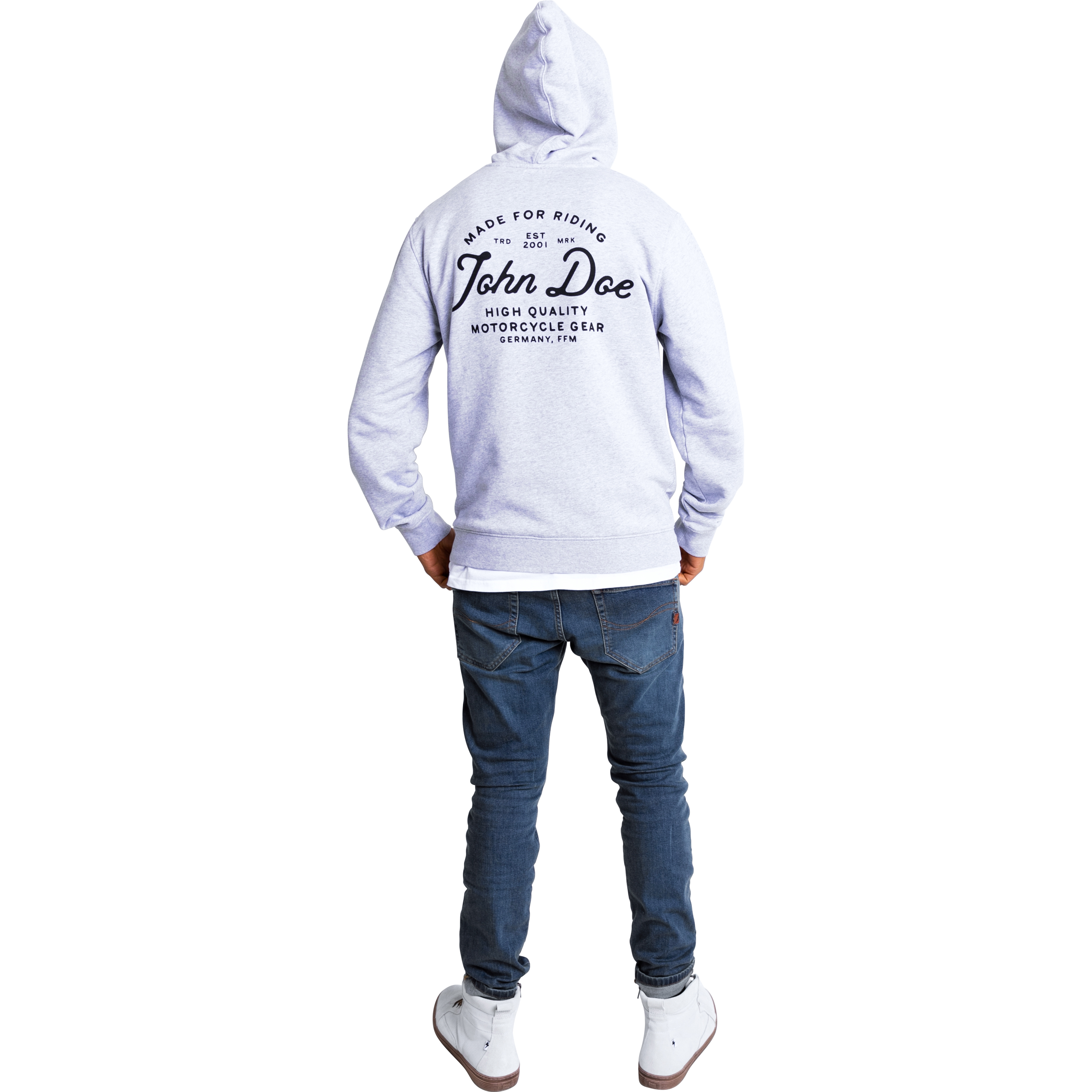 John Doe-Hoodie JD Lettering grau XL-8021351999007011