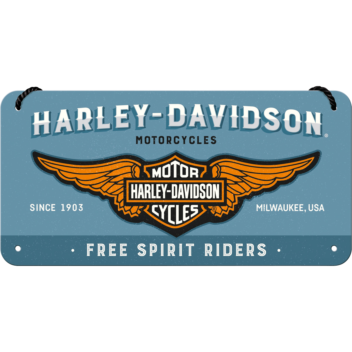 Nostalgic-Art-Hängeschild 10 x 20 Harley-Davidson "Logo Blue"-5740911