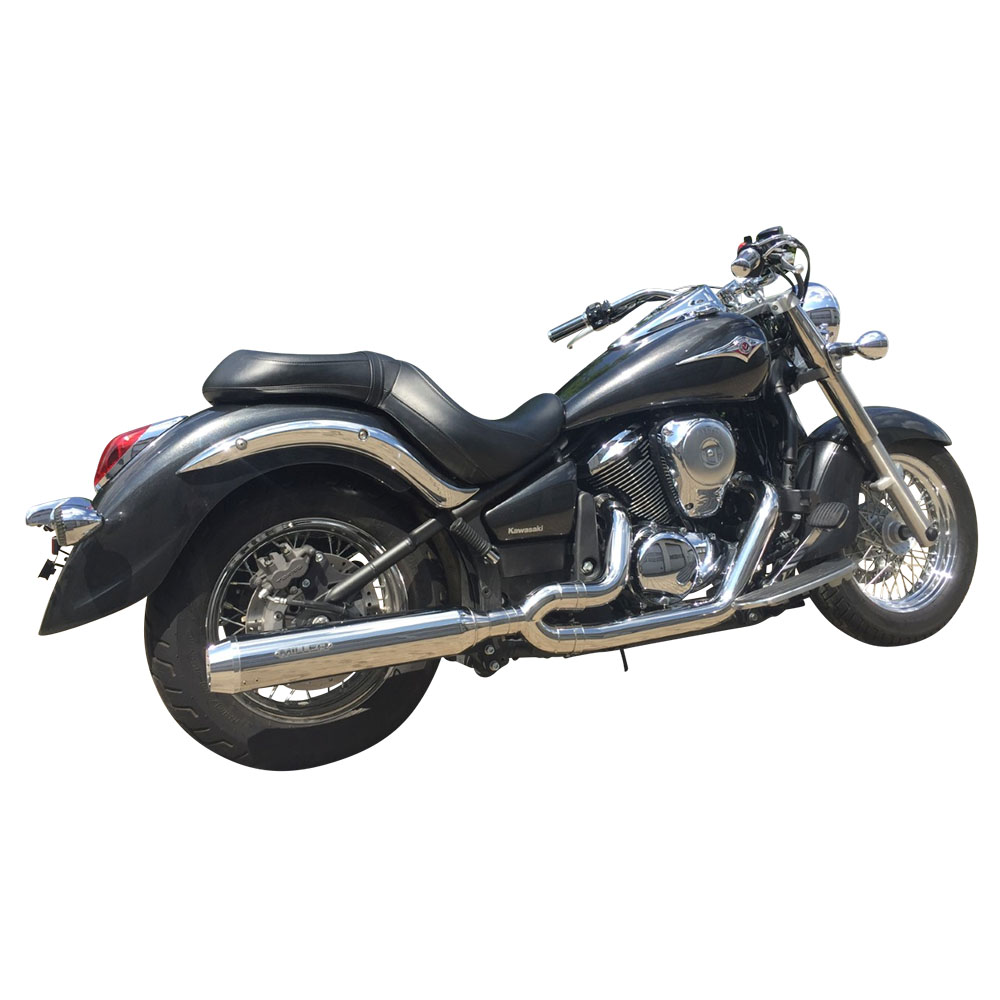 Miller Exhaust Auspuffanlage 2in1 kurz Tapered poliert/poliert für VN 900 - Motorradteile & Ersatzteile - Auspuff