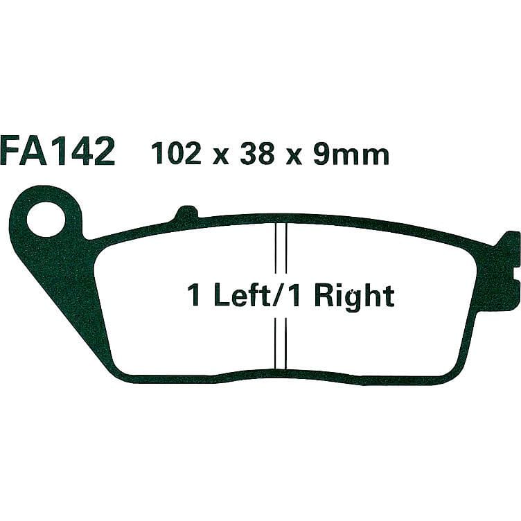 Hi-Q Bremsbeläge organisch FA142 102x38x9mm - Motorradteile & Ersatzteile - Bremsen