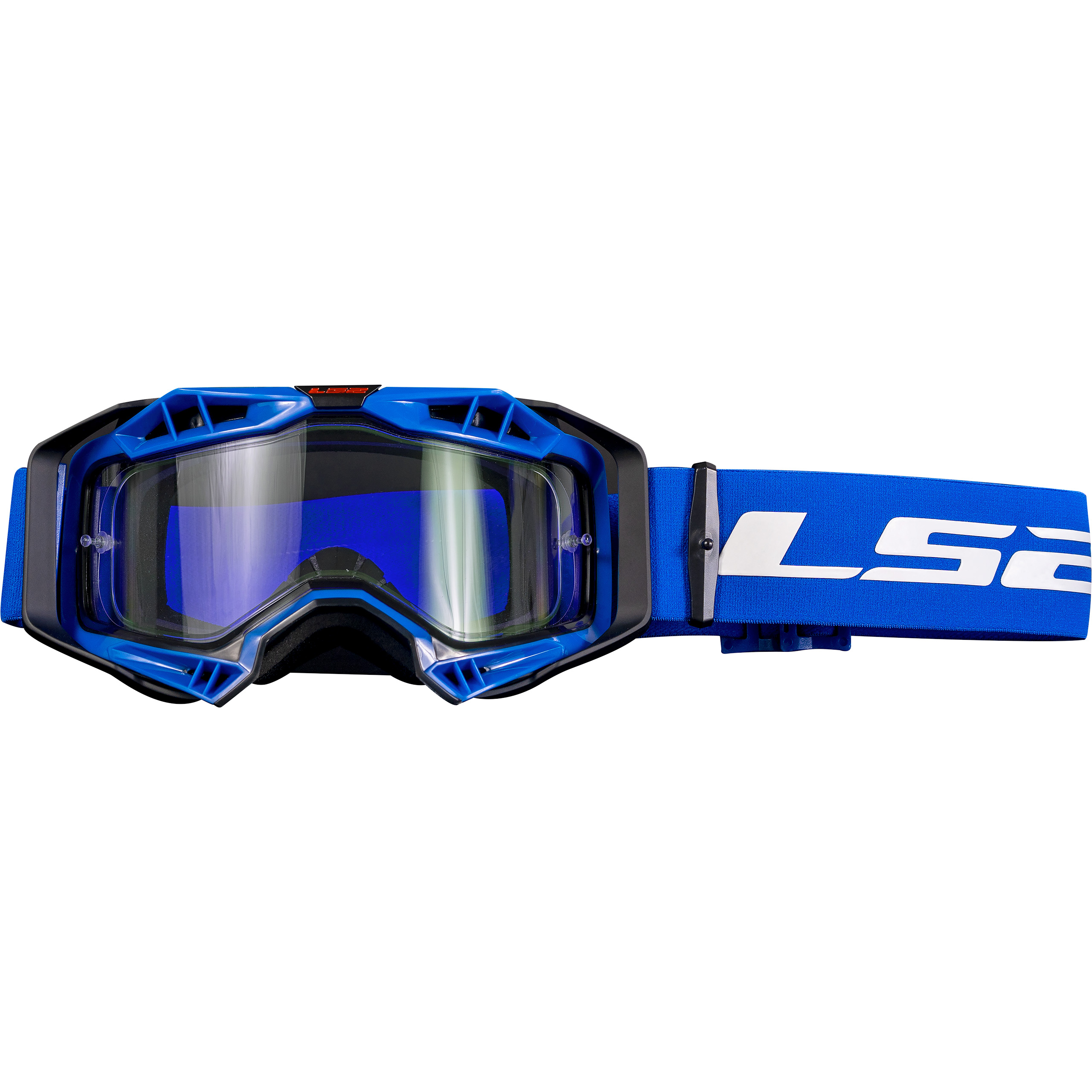 LS2 Aura Enduro Series Crossbr. schwarz/blau m. klarer Scheibe - Helme & Brillen - Brillen