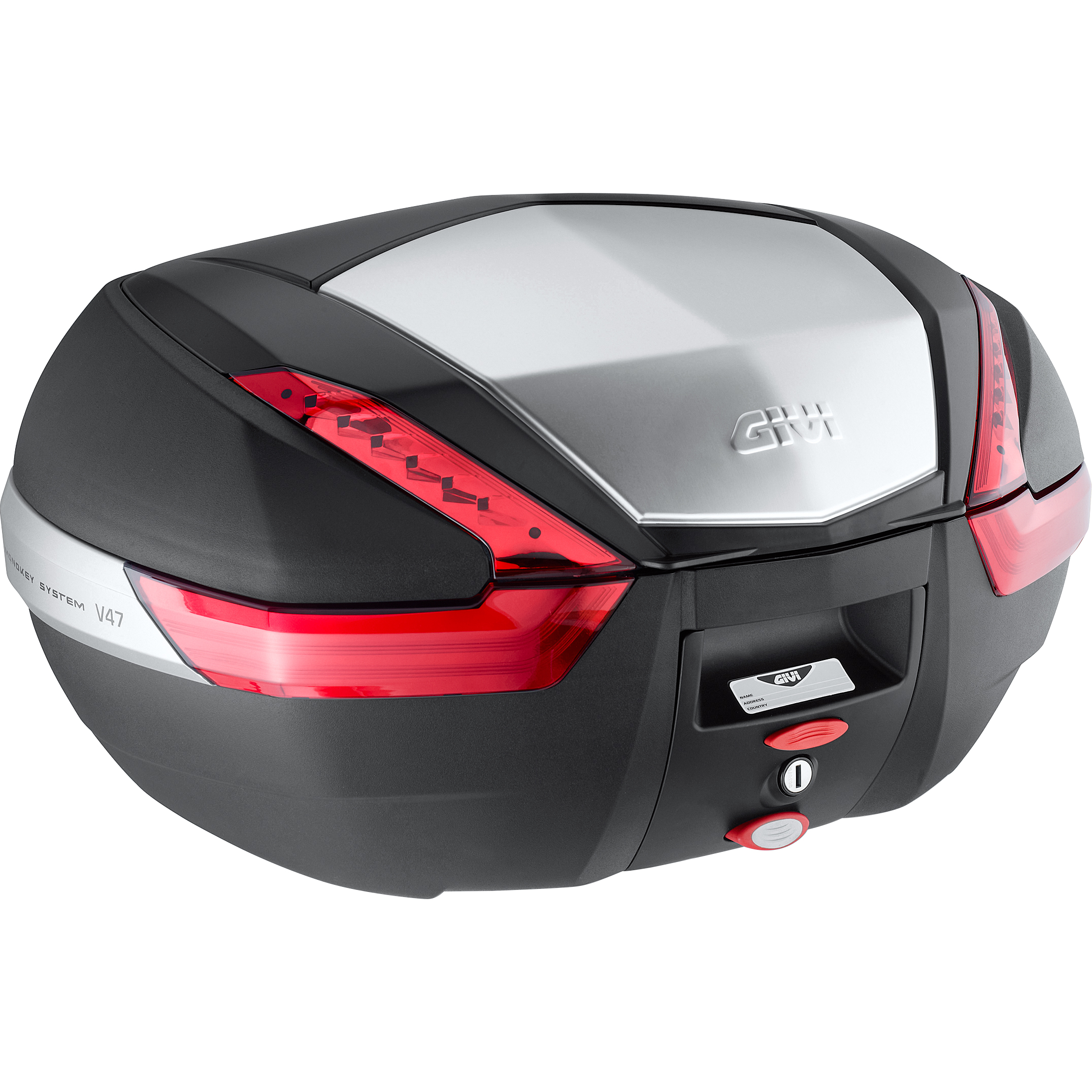 Givi Monokey® Topcase V47N Alu/matt schwarz 47 Liter - Motorradzubehör - Motorradgepäck