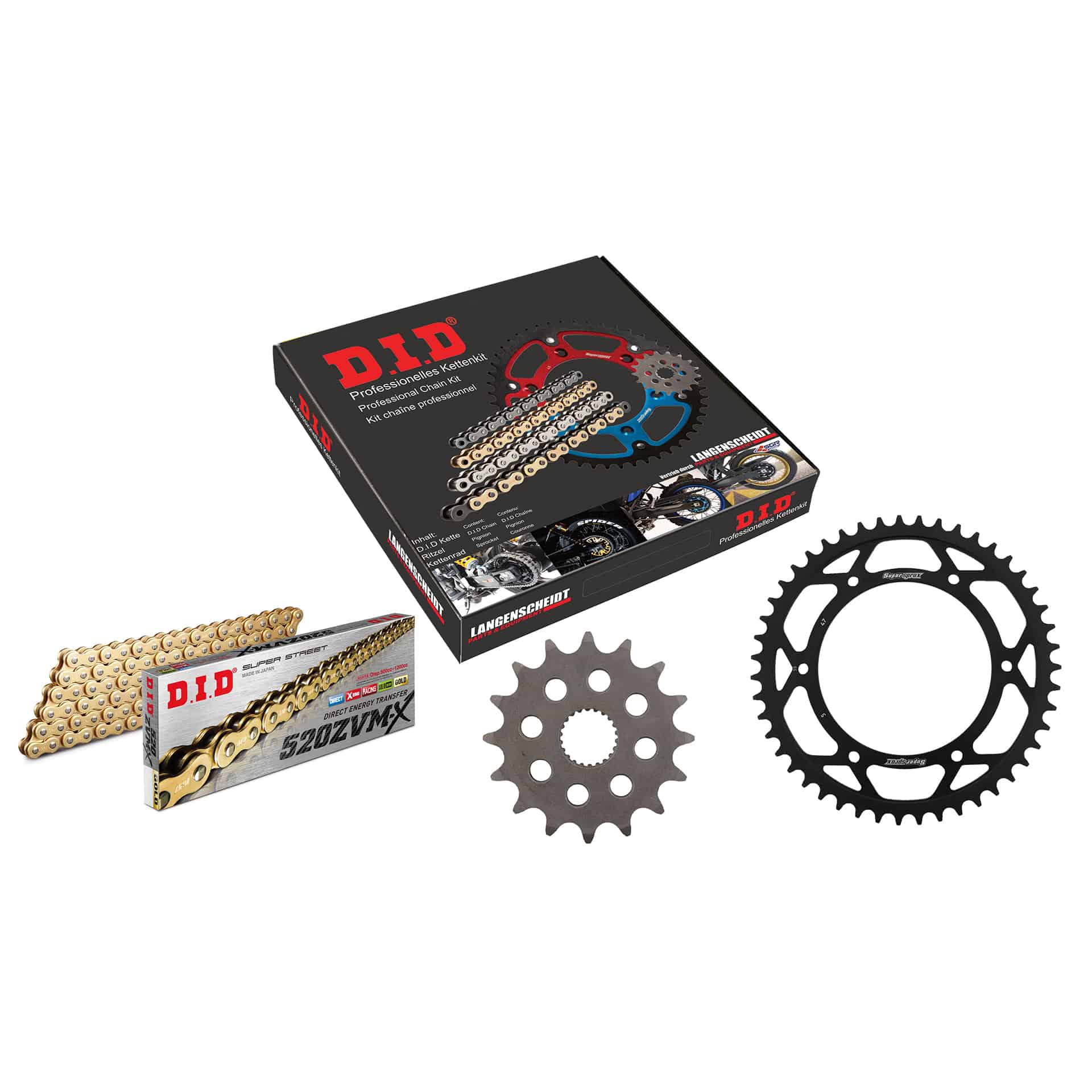 D.I.D. kit cadena 520ZVM-X(G&G) remache X 16/47/112 para BMW F/G 650 GS