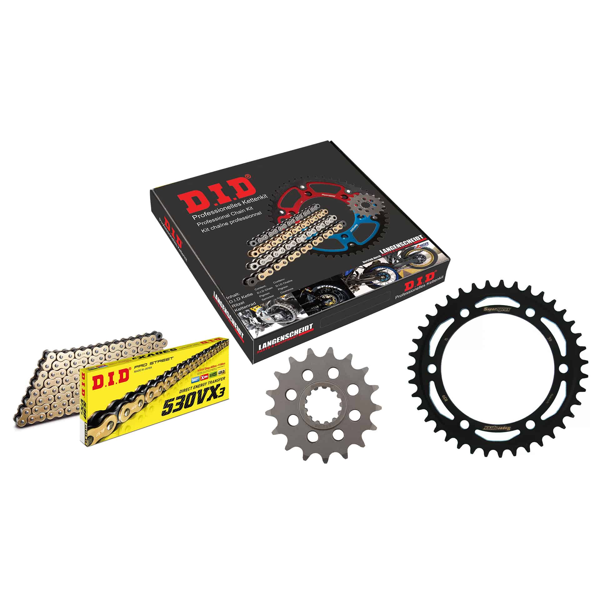 Kit chaîne D.I.D. 530VX3(G&B) rivet X 17/39/110 pour FJ 1200 /A 91-95