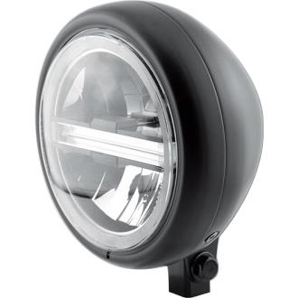 Highsider LED Hauptscheinwerfer mit TFL Pecos Typ 6 Ø165 unten schwarz - Motorradteile & Ersatzteile - Beleuchtung