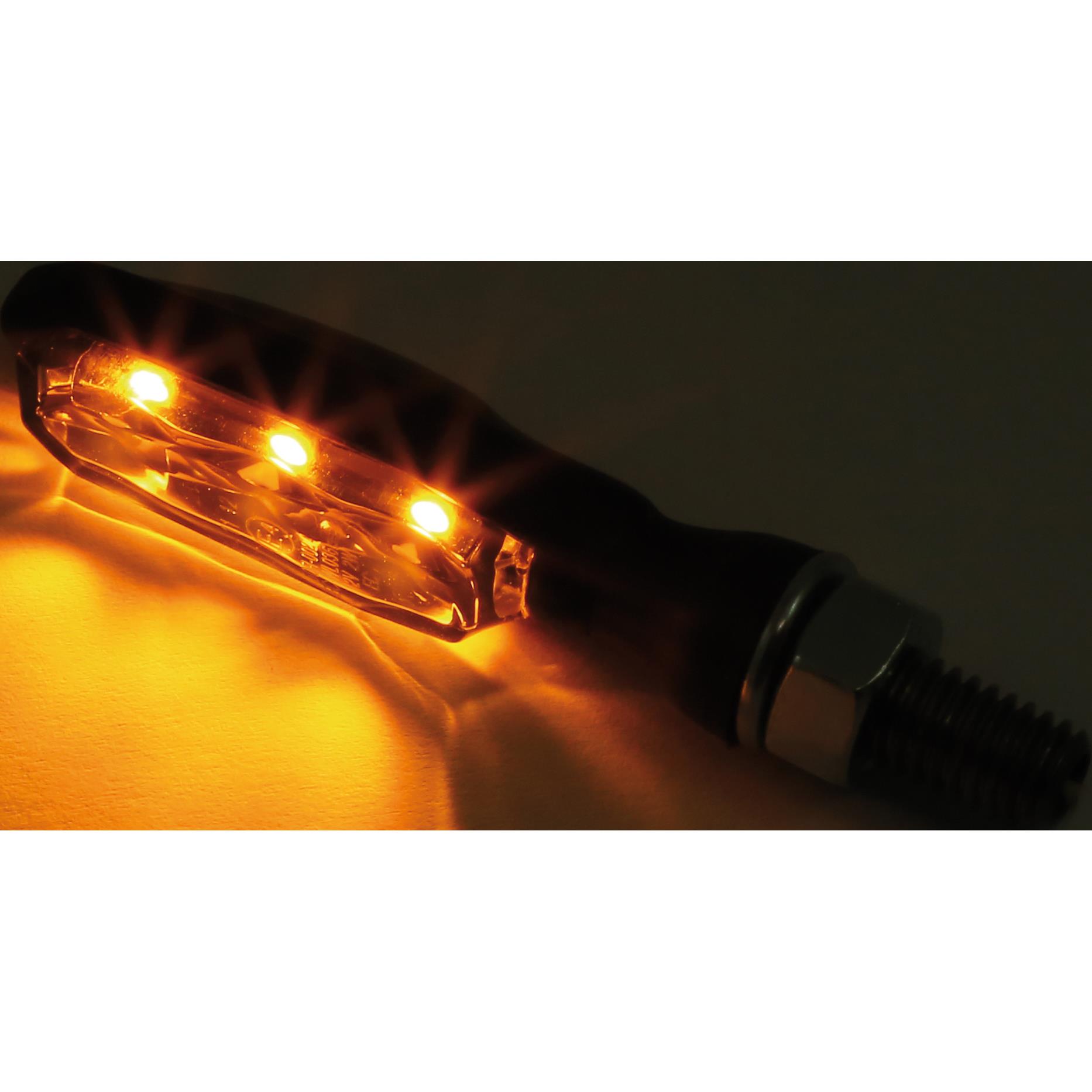 Highsider-LED Blinkerpaar Sonic-X1 M8 Metall schwarz, getöntes Glas-5705451020000850