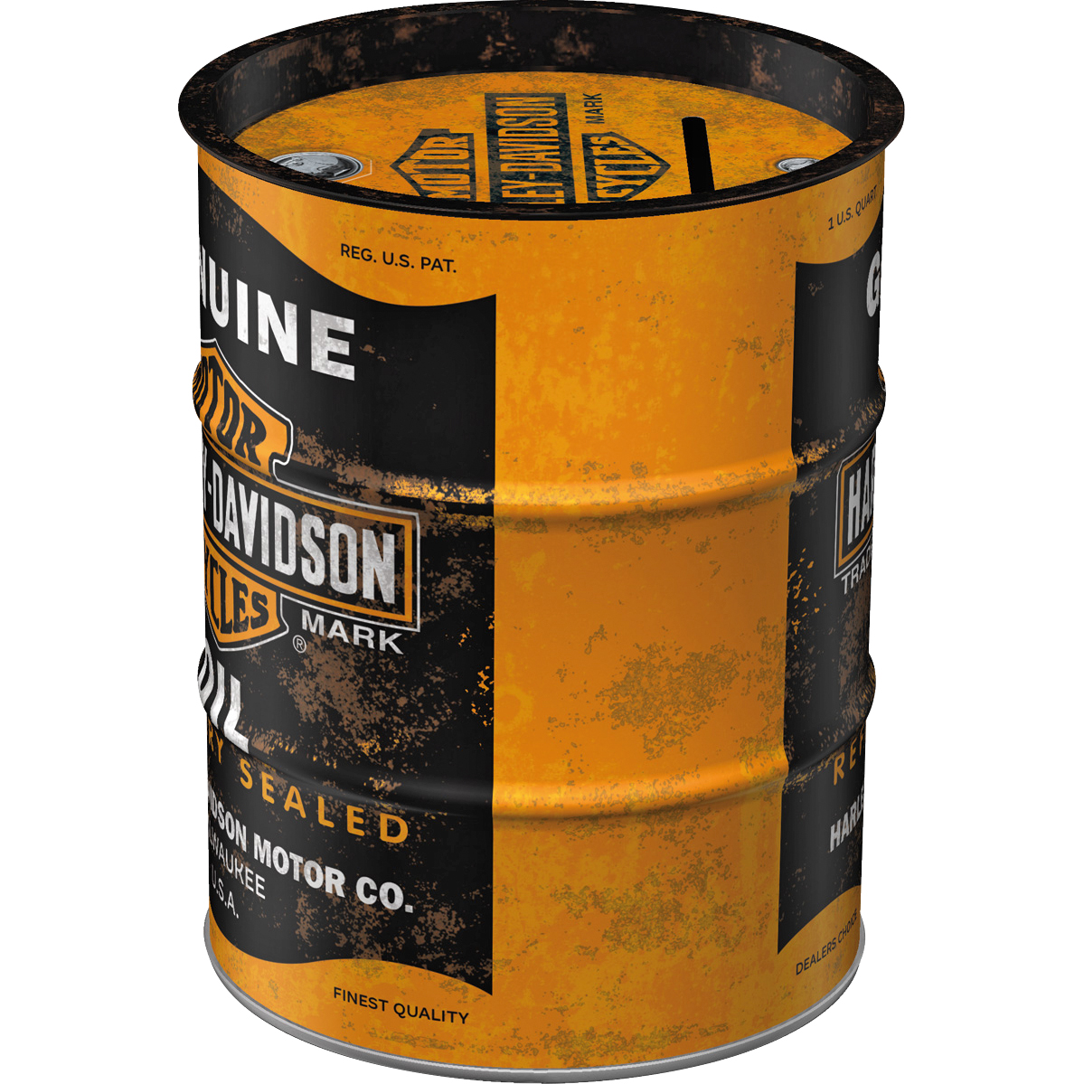 Nostalgic-Art-Spardose Ölfass "Harley-Davidson - Genuine Oil"-5741011222010120