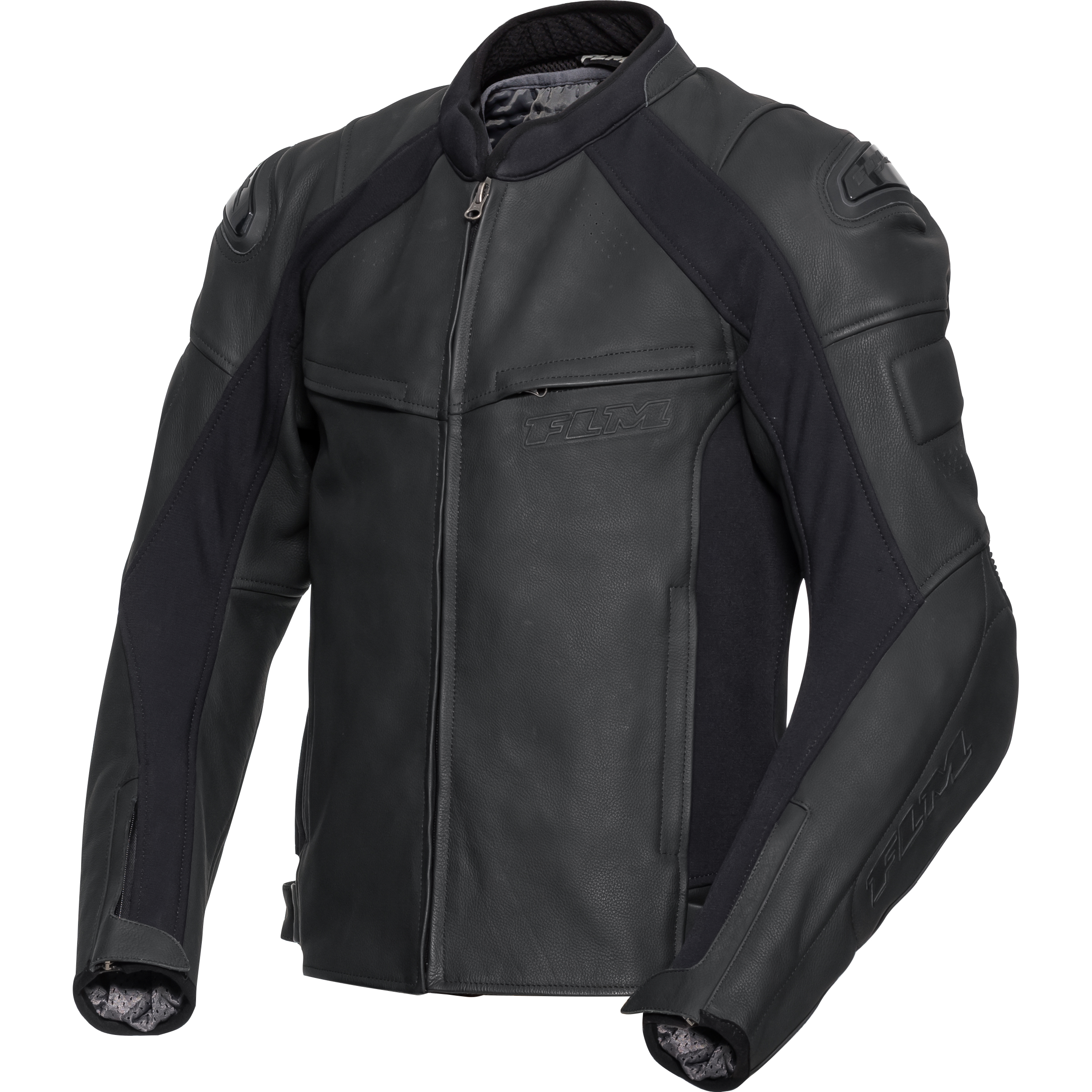 Veste combinée en cuir FLM Brooklands, noire
