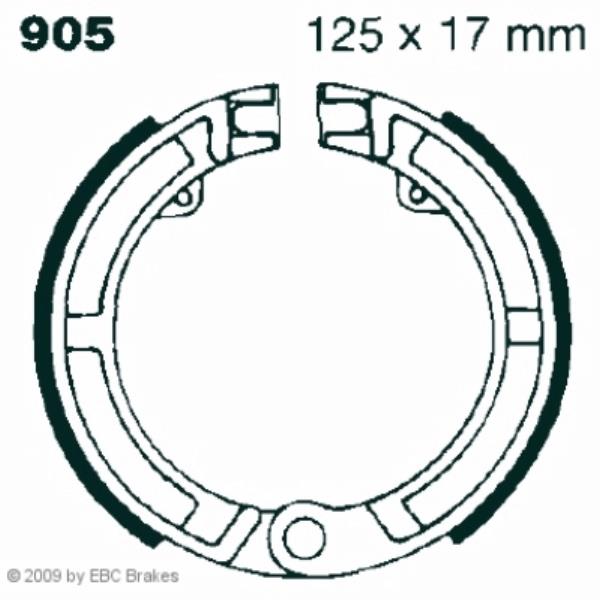 Hi-Q Bremsbacken V905/MF602, 125x17mm - Motorradteile & Ersatzteile - Bremsen