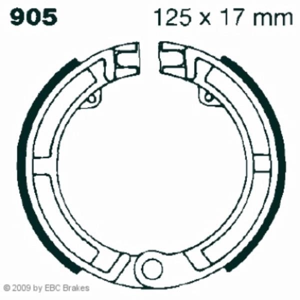 Hi-Q Bremsbacken V905/MF602, 125x17mm - Motorradteile & Ersatzteile - Bremsen