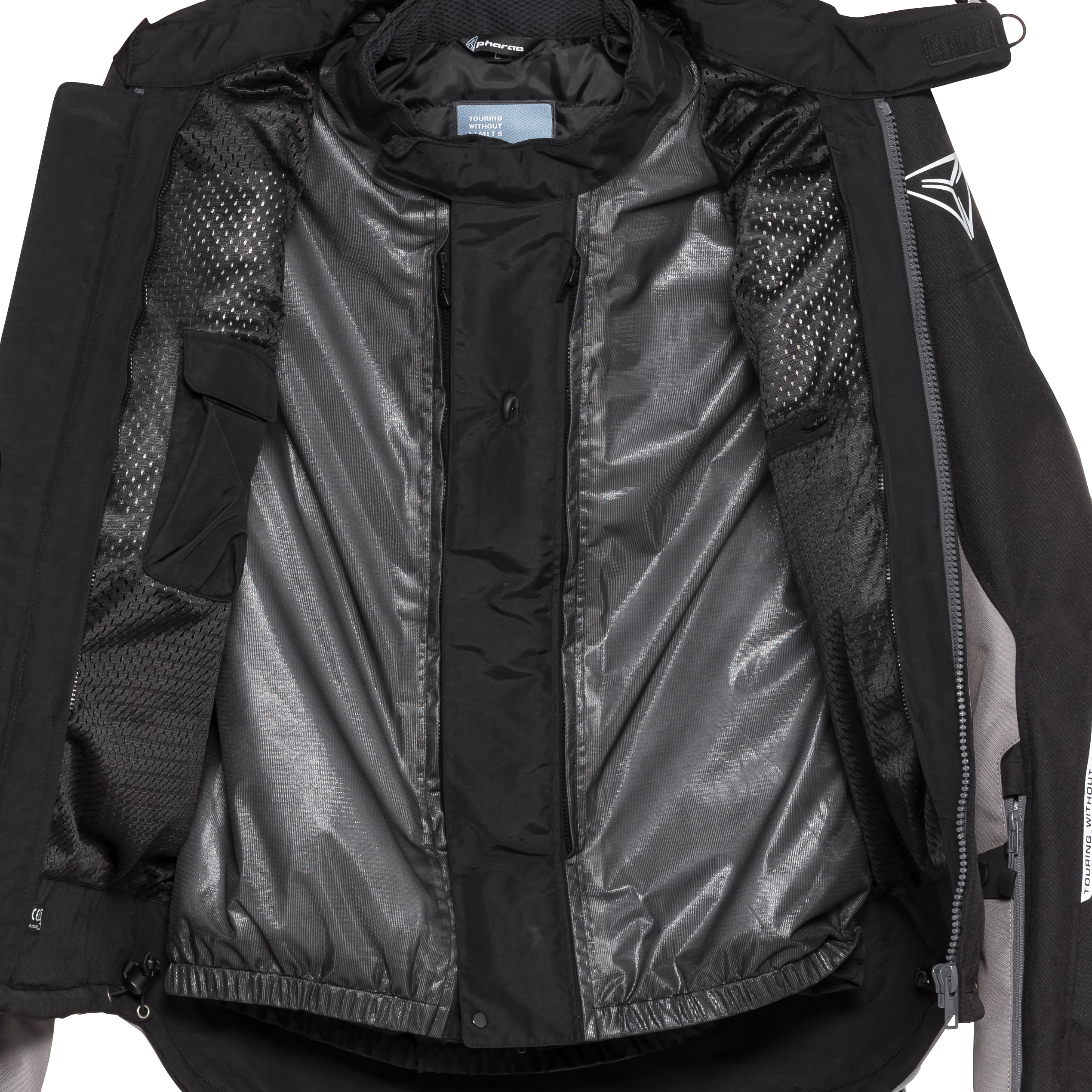 Pharao-Skeen WP Textiljacke schwarz/grau/rot XL-2016711999002011
