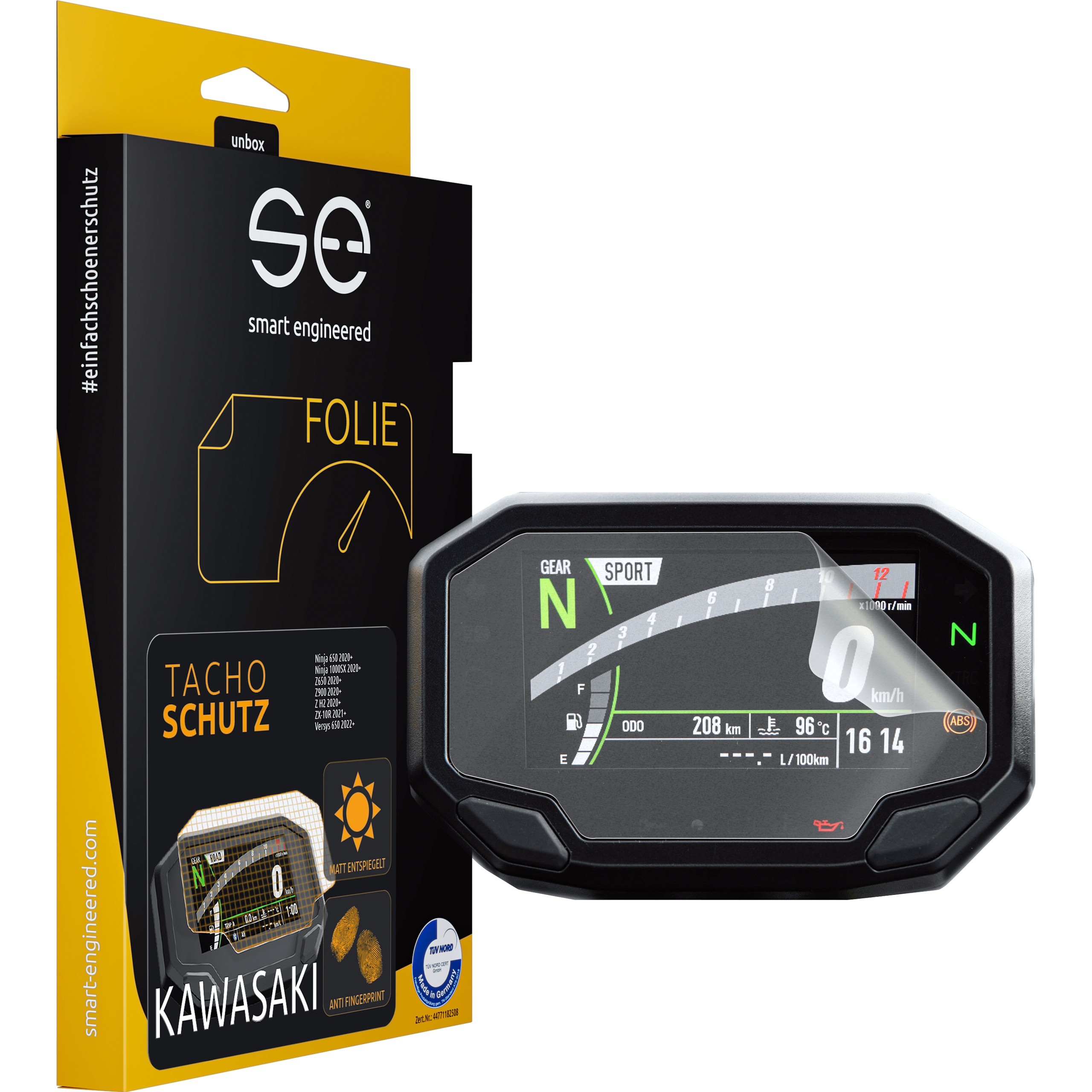 Smart Engineered cockpit protector anti-reflective film for Kawasaki TFT