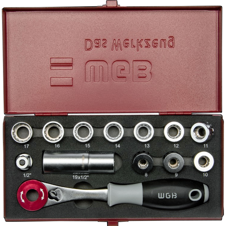 WGB-12,5mm (1/2") Durchsteck-Steckschlüssel-Garnitur 13-teilig-5709451158001330