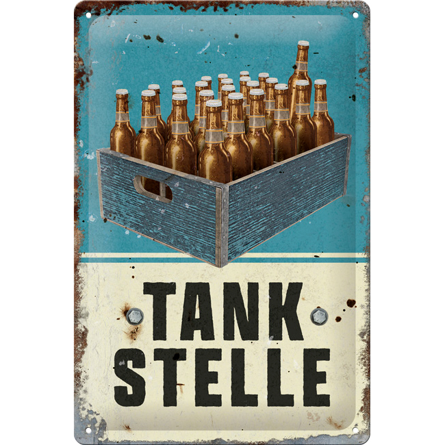 Nostalgic-Art-Blechschild 20 x 30 cm "Tankstelle Bier"-5745851