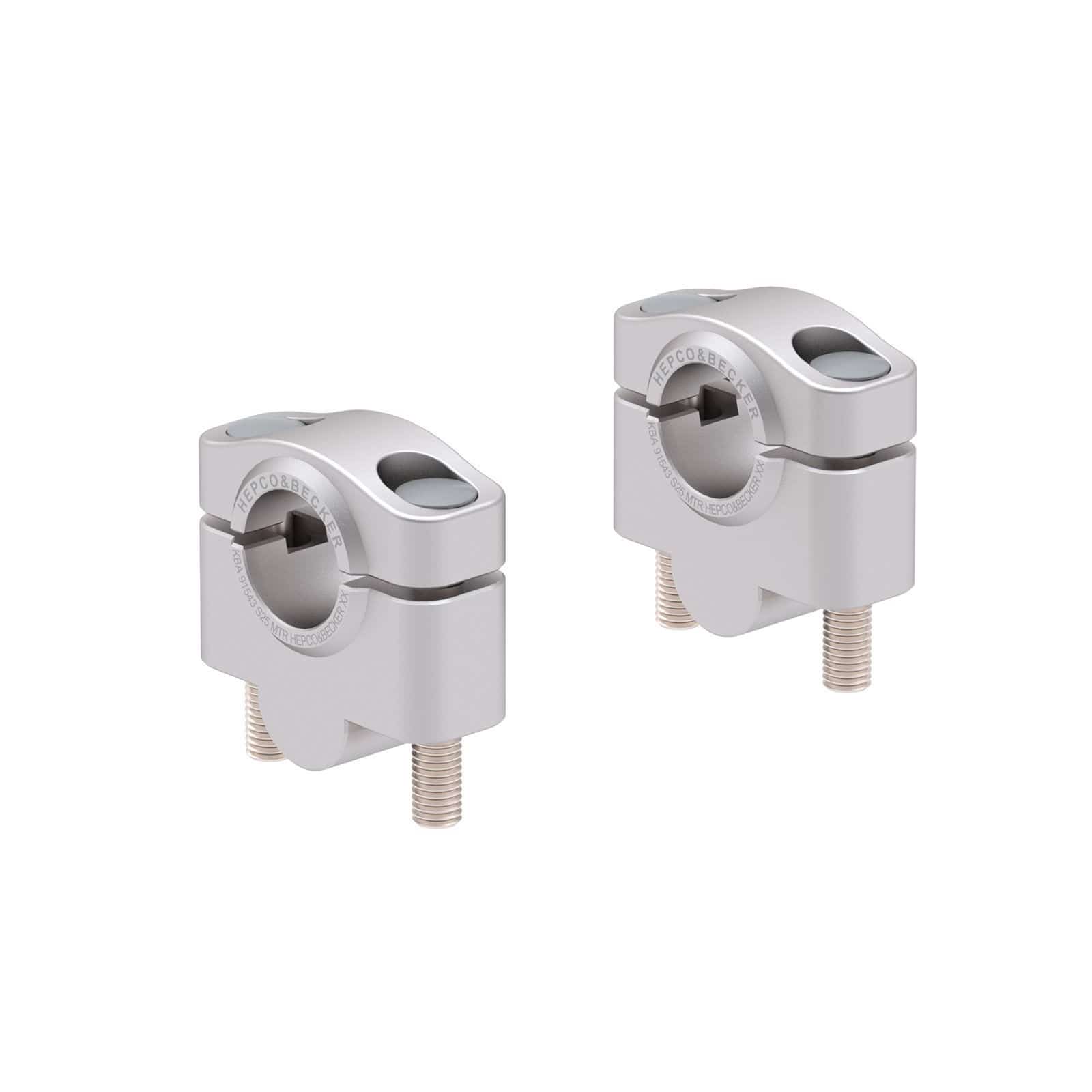 Hepco & Becker Lenkererhöhung 25mm silber für BMW F 650 1993-2000 - Motorradteile & Ersatzteile - Lenker, Griffe & Hebel