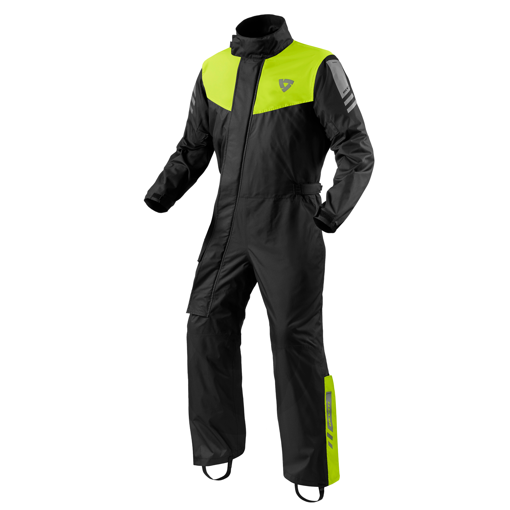 REV'IT! Pacific 4 H2O Regenkombi 1-tlg. schwarz/neongelb S - Motorradbekleidung - Wetterschutzkleidung