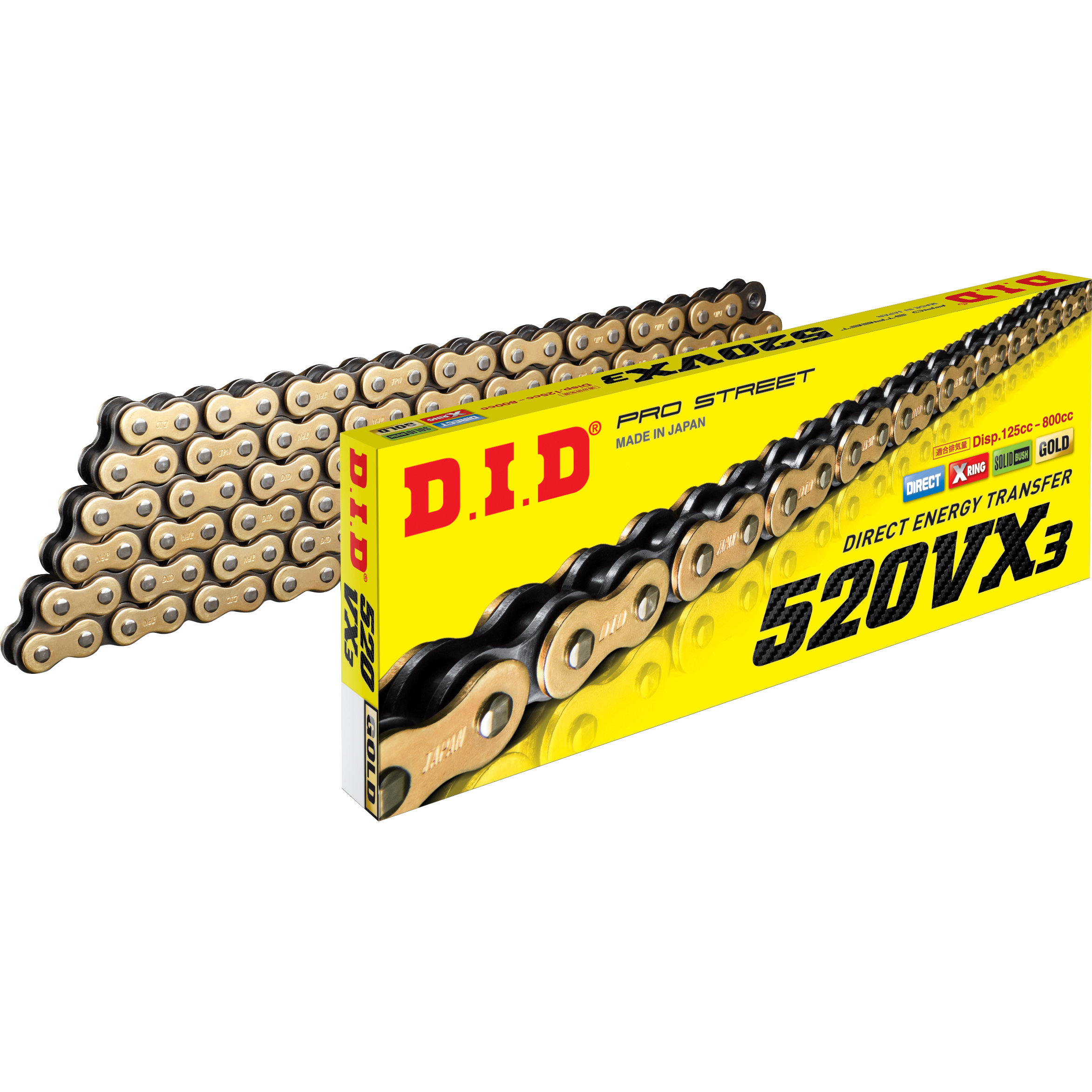 D.I.D. Supersprox chain kit Stealth 520VX3(G&B) clip X 14/50/116 gold for KTM
