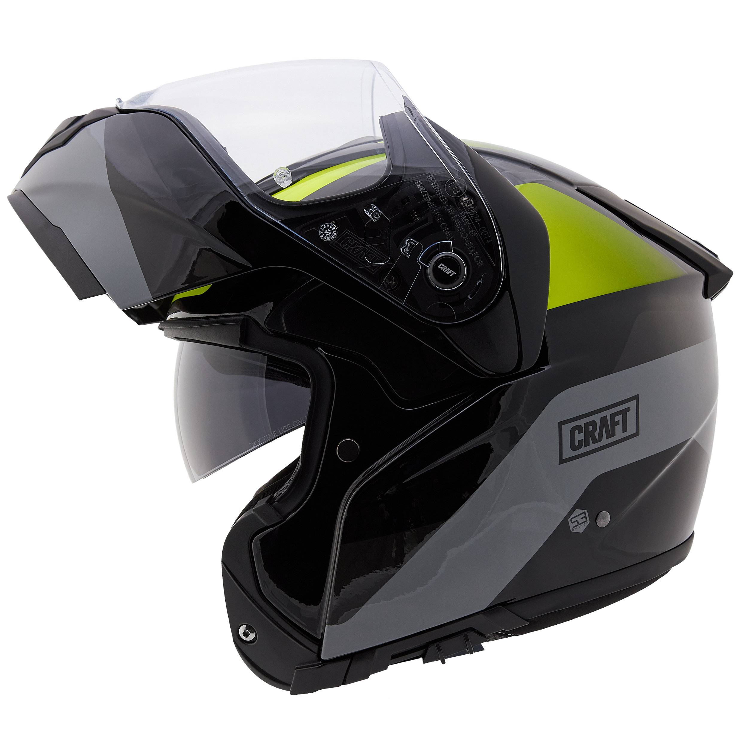 Craft-Fiberglas Klapphelm Tour Gelb Dekor #26 S-4701271999055008