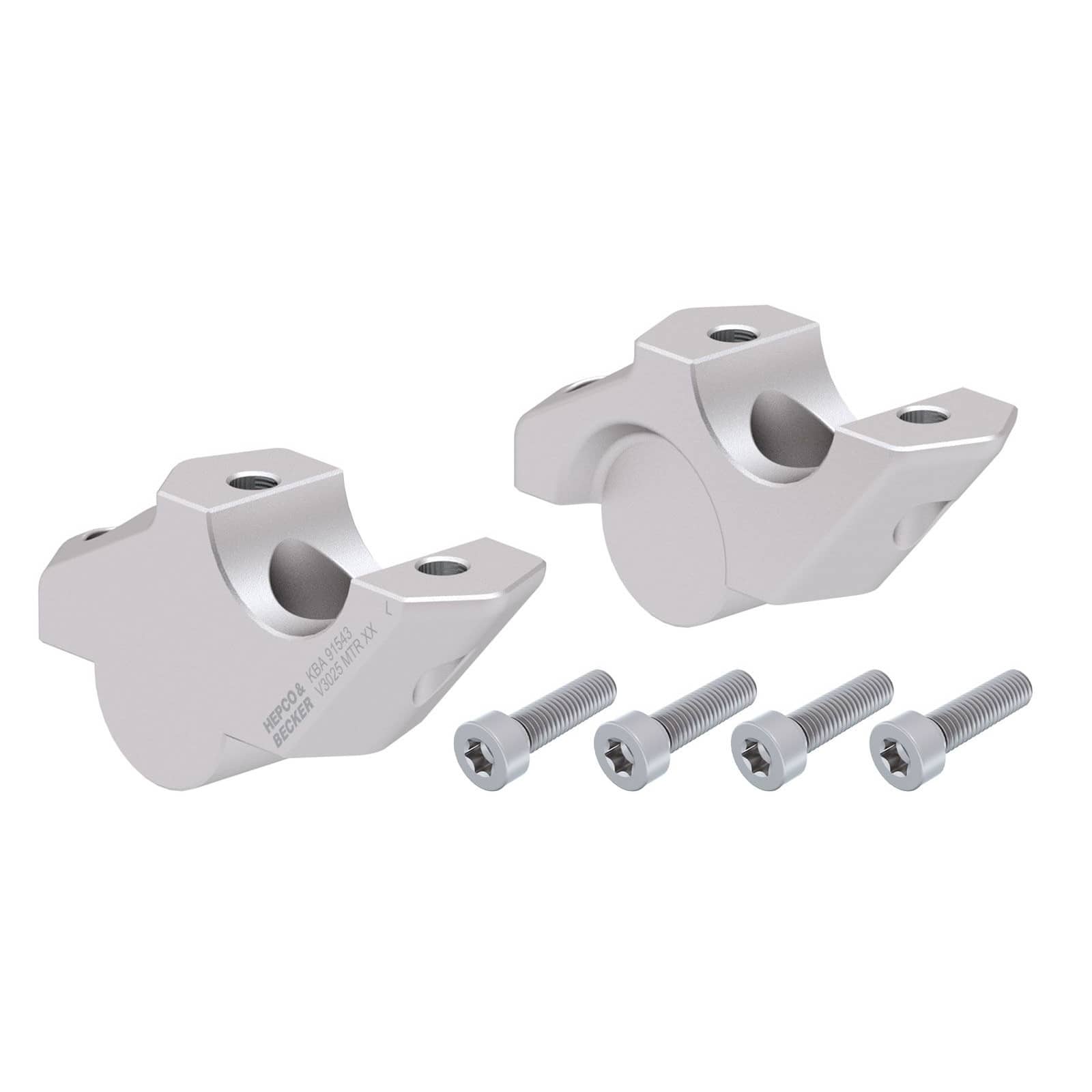 Hepco & Becker Lenkerverlegung 30/25mm silber für BMW F 900 GS - Motorradteile & Ersatzteile - Lenker, Griffe & Hebel