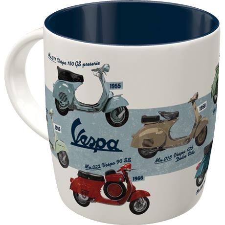 Nostalgic-Art Tasse "Vespa - Model Chart" 330 ml - Motorradzubehör - Geschenkideen
