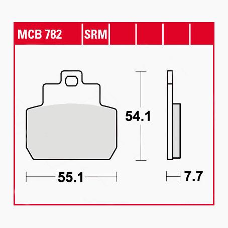 TRW Lucas Bremsbeläge organisch MCB782 55,1x54,1x7,7mm - Motorradteile & Ersatzteile - Bremsen
