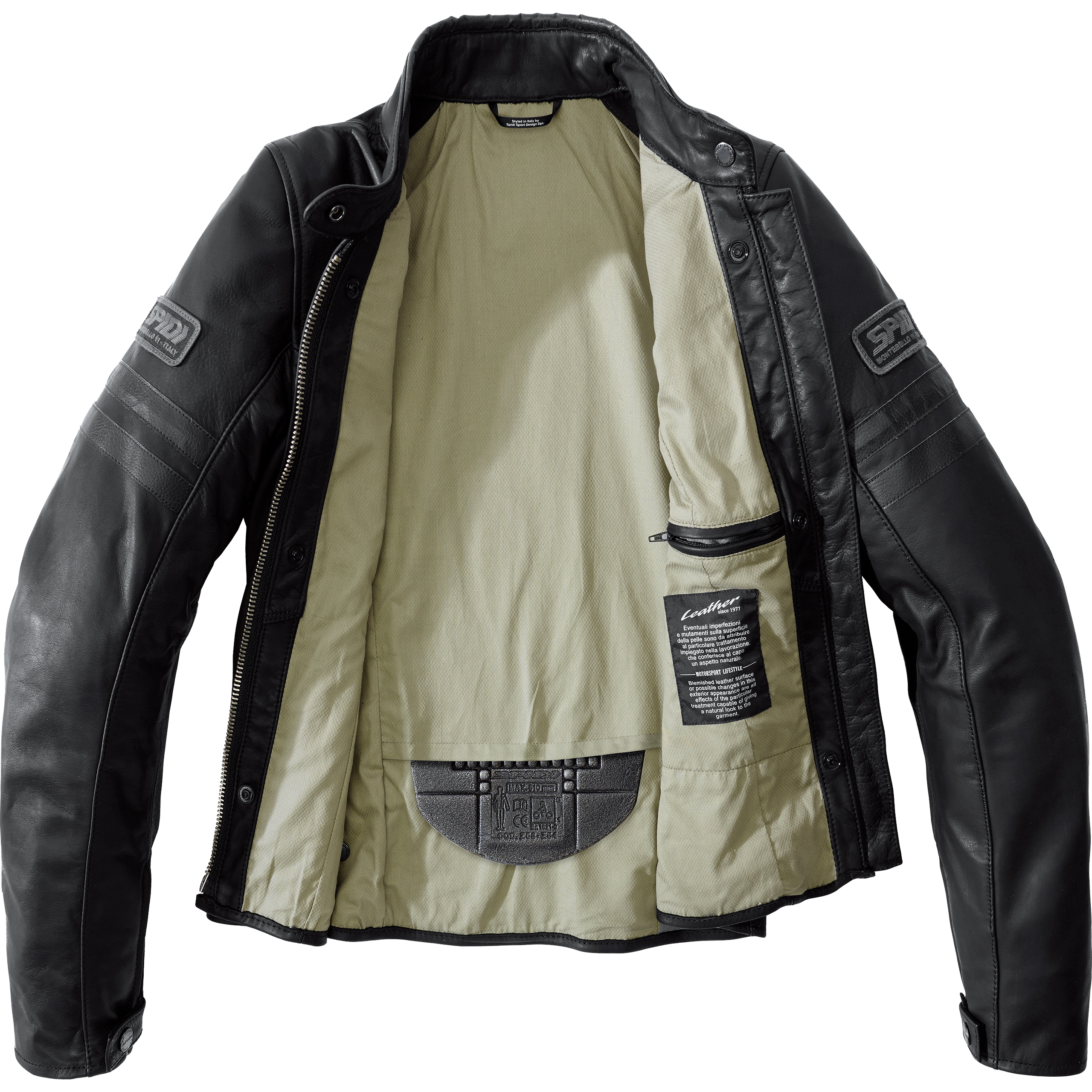 SPIDI-Vintage Damen Lederjacke schwarz 32 (IT 38)-1006251999001403