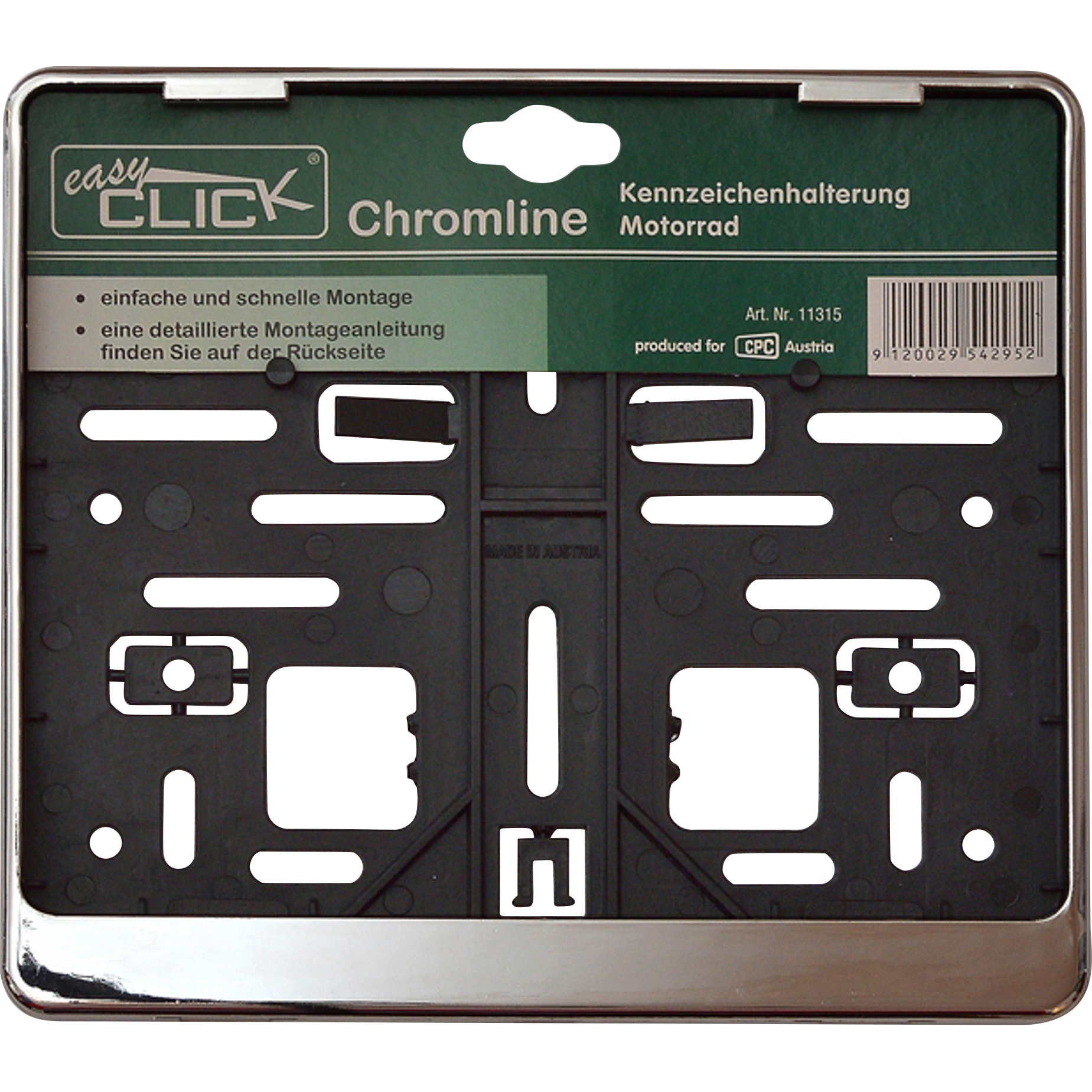 Easy Click-Kennzeichenhalter Österreich für Motorrad-5735631101999041