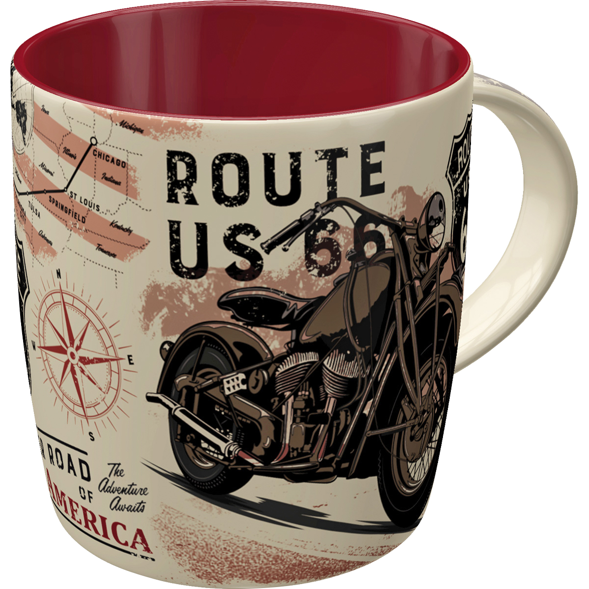 Nostalgic-Art-Tasse "Set - Route 66 Bike Map" 330 ml-5741061207030110