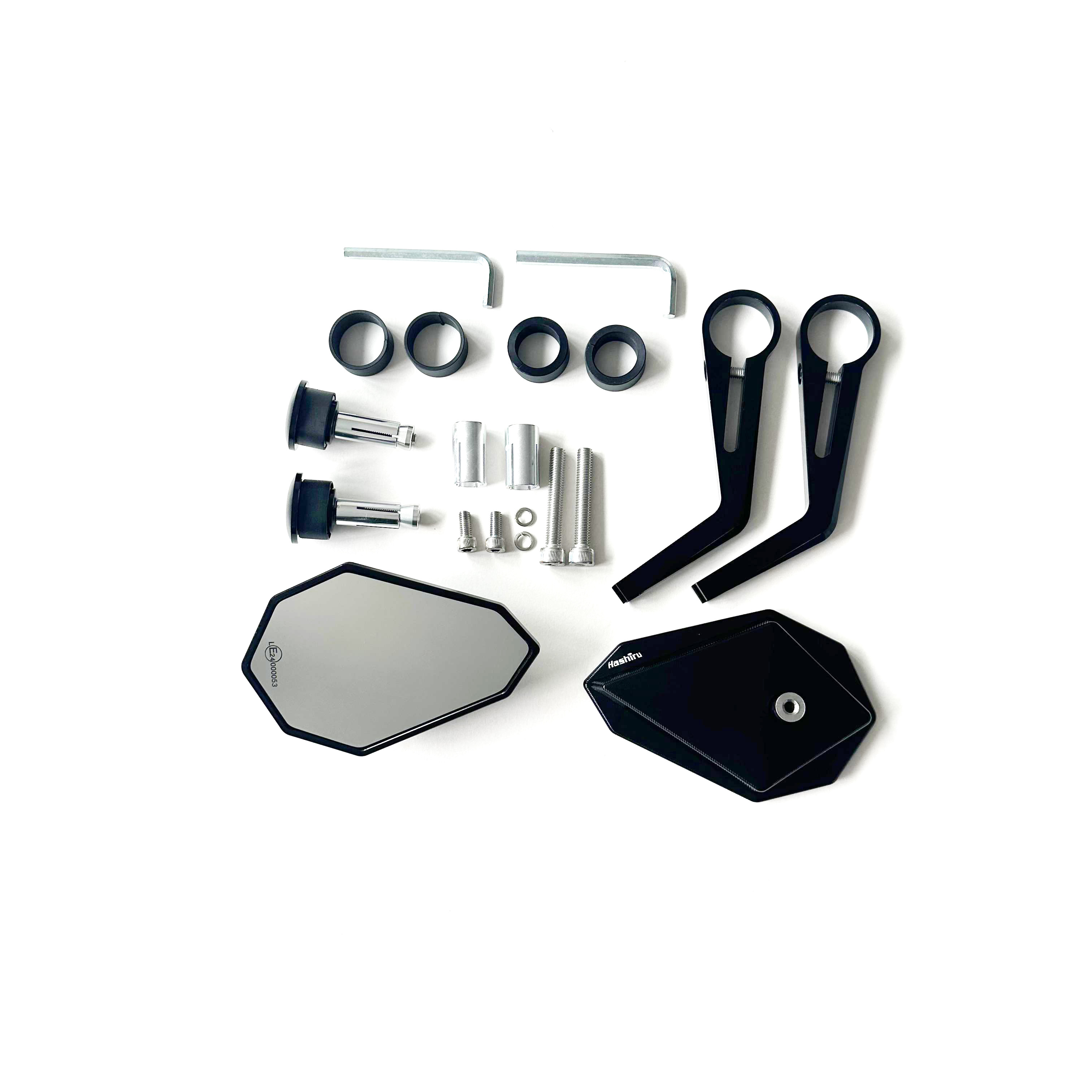 Hashiru-Lenkerendenspiegelpaar Pulse Achteck CNC 13-18mm+22-30mm-0001345112000000
